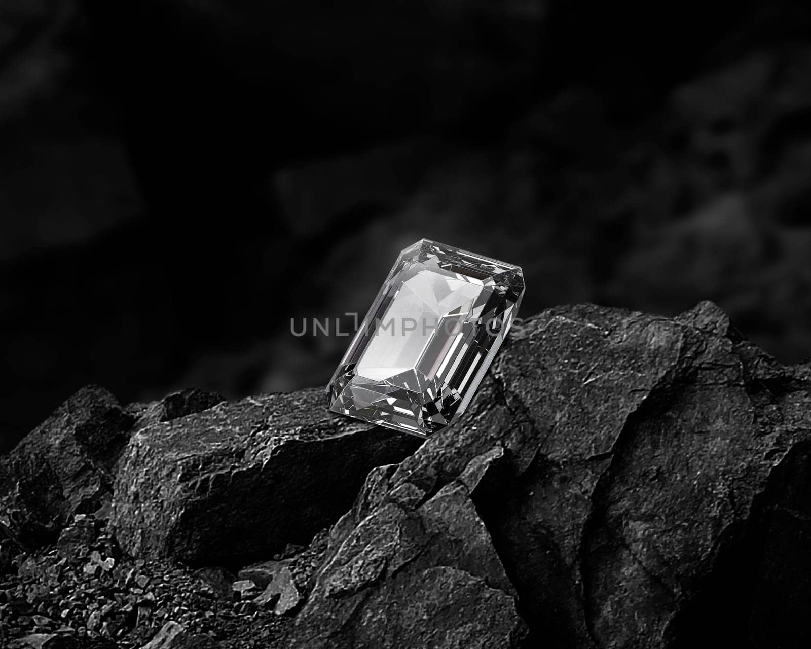 diamond on black coal background