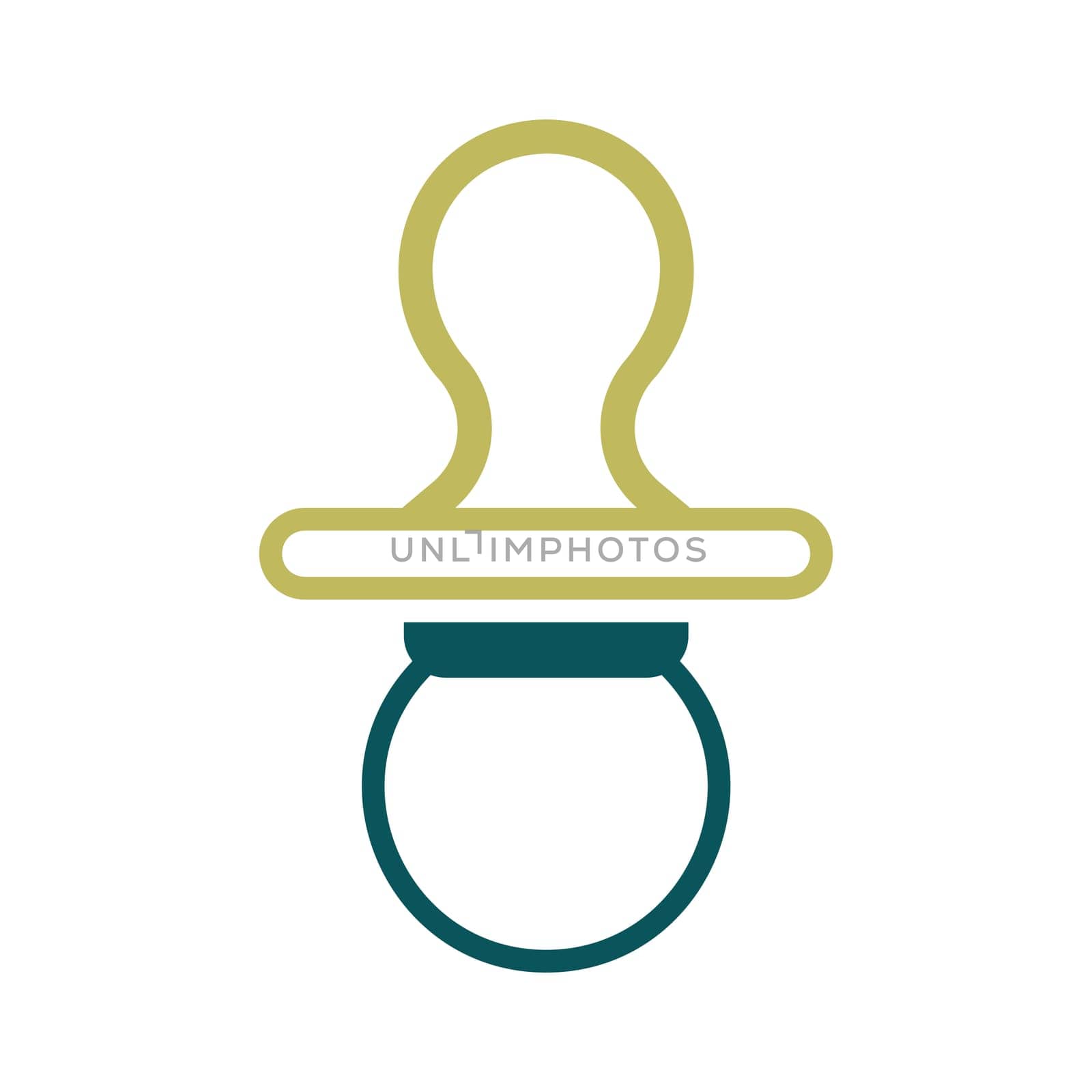 Baby dummy teat isolated vector icon. Graph symbol for children and newborn babies web site and apps design, logo, app, UI