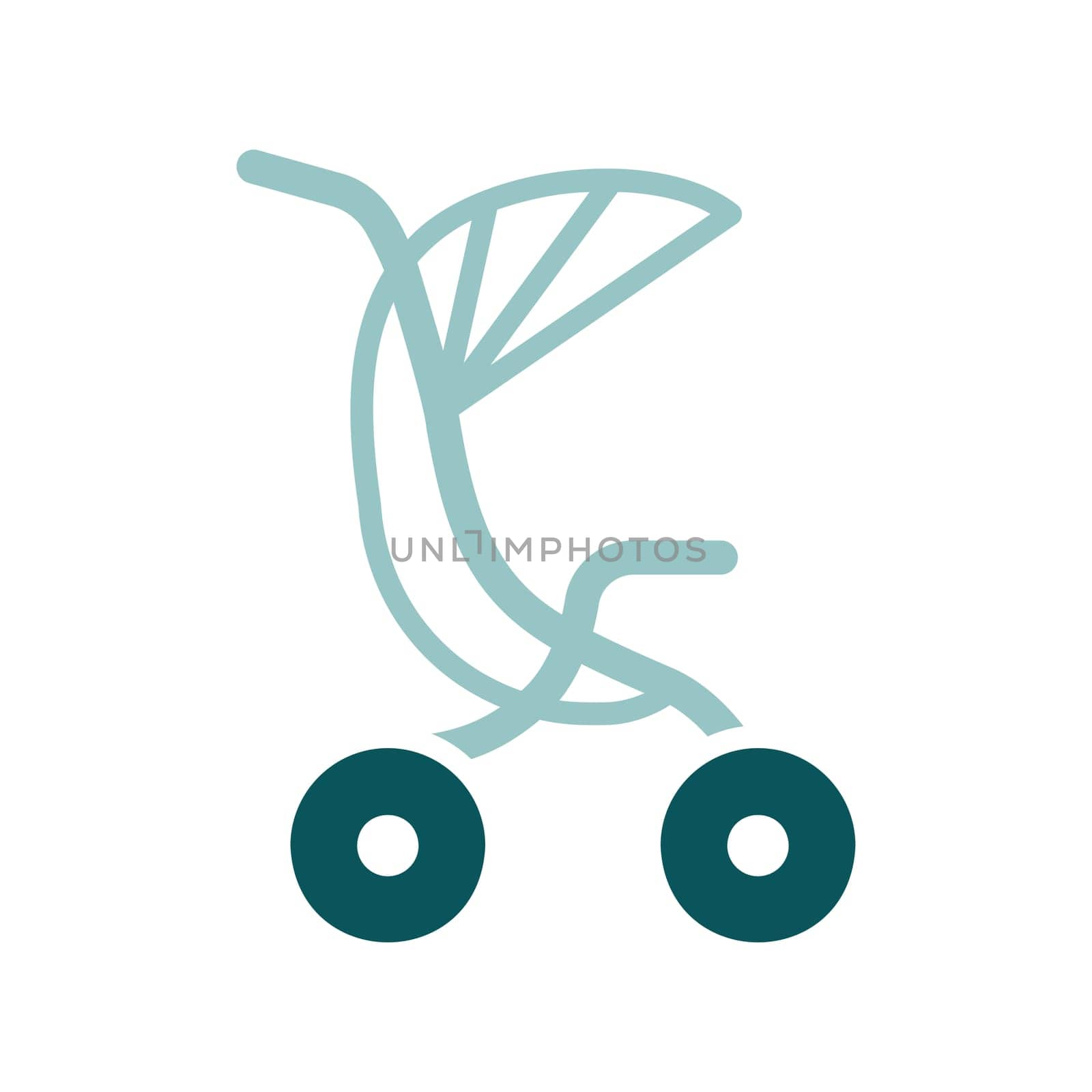 Stroller baby, carriage isolated vector icon. Graph symbol for children and newborn babies web site and apps design, logo, app, UI