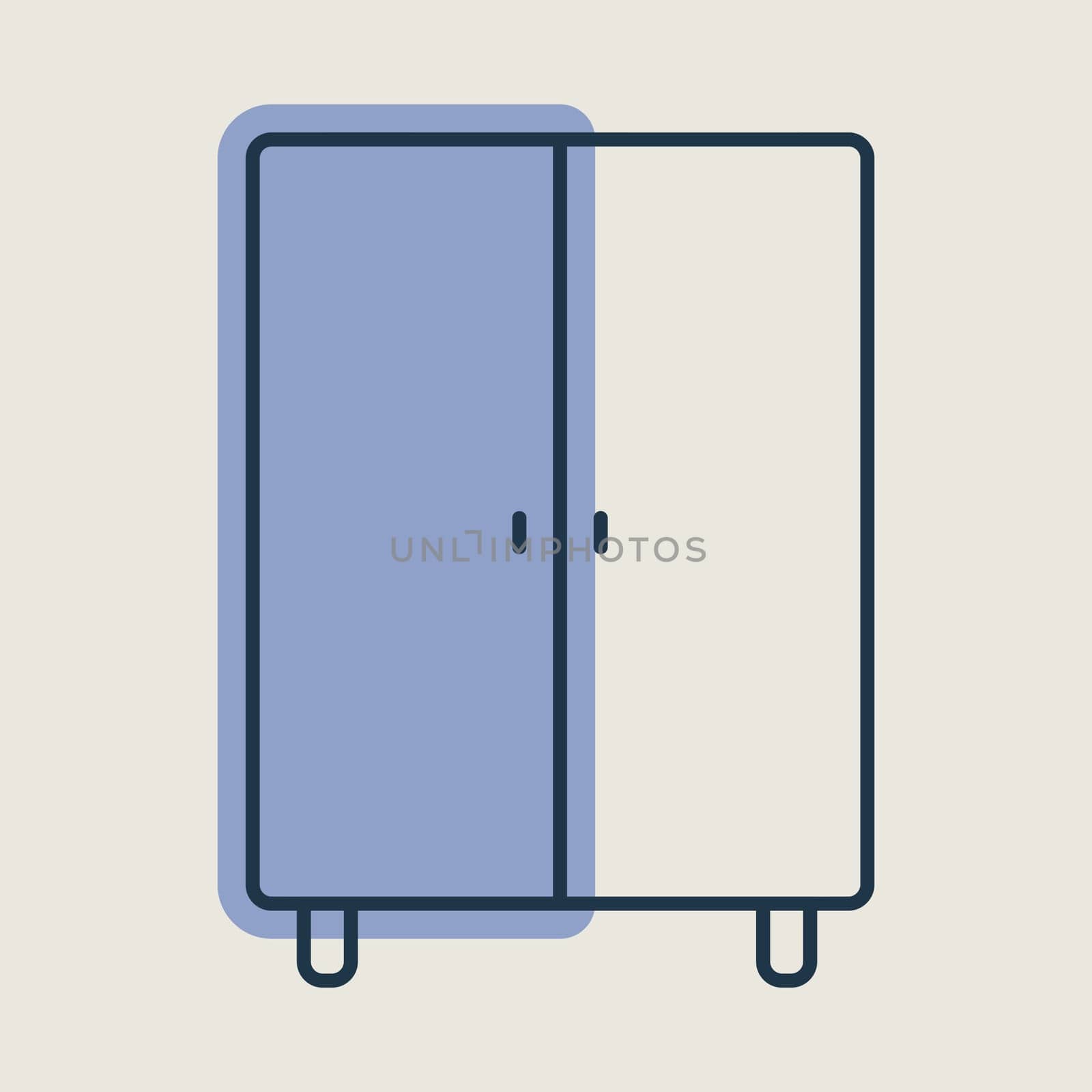 Cupboard vector icon. Graph symbol for furniture, web site and apps design, logo, app, UI