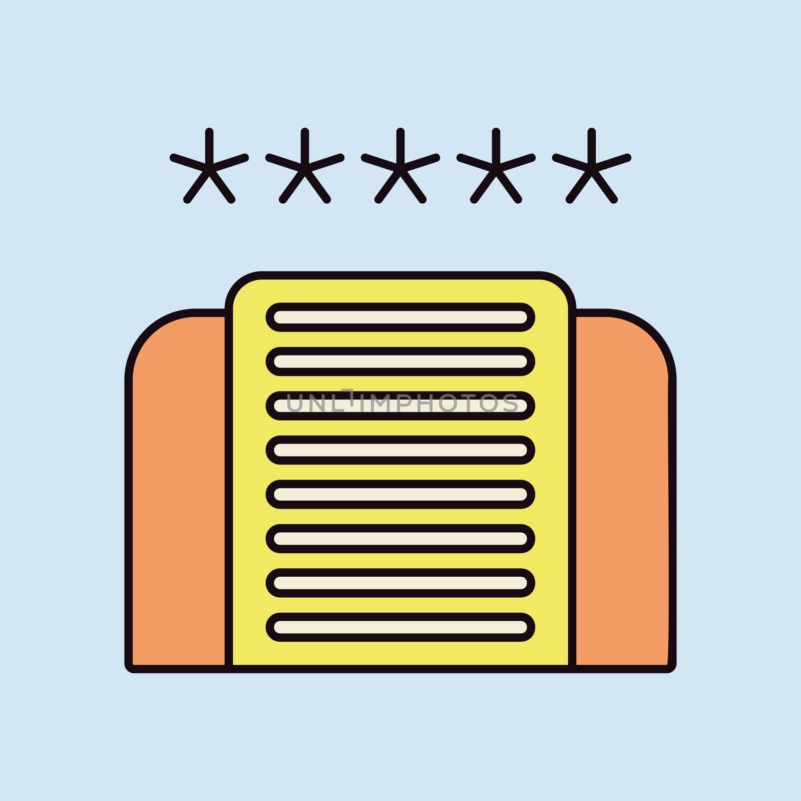 Five star hotel vector isolated icon. Graph symbol for travel and tourism web site and apps design, logo, app, UI