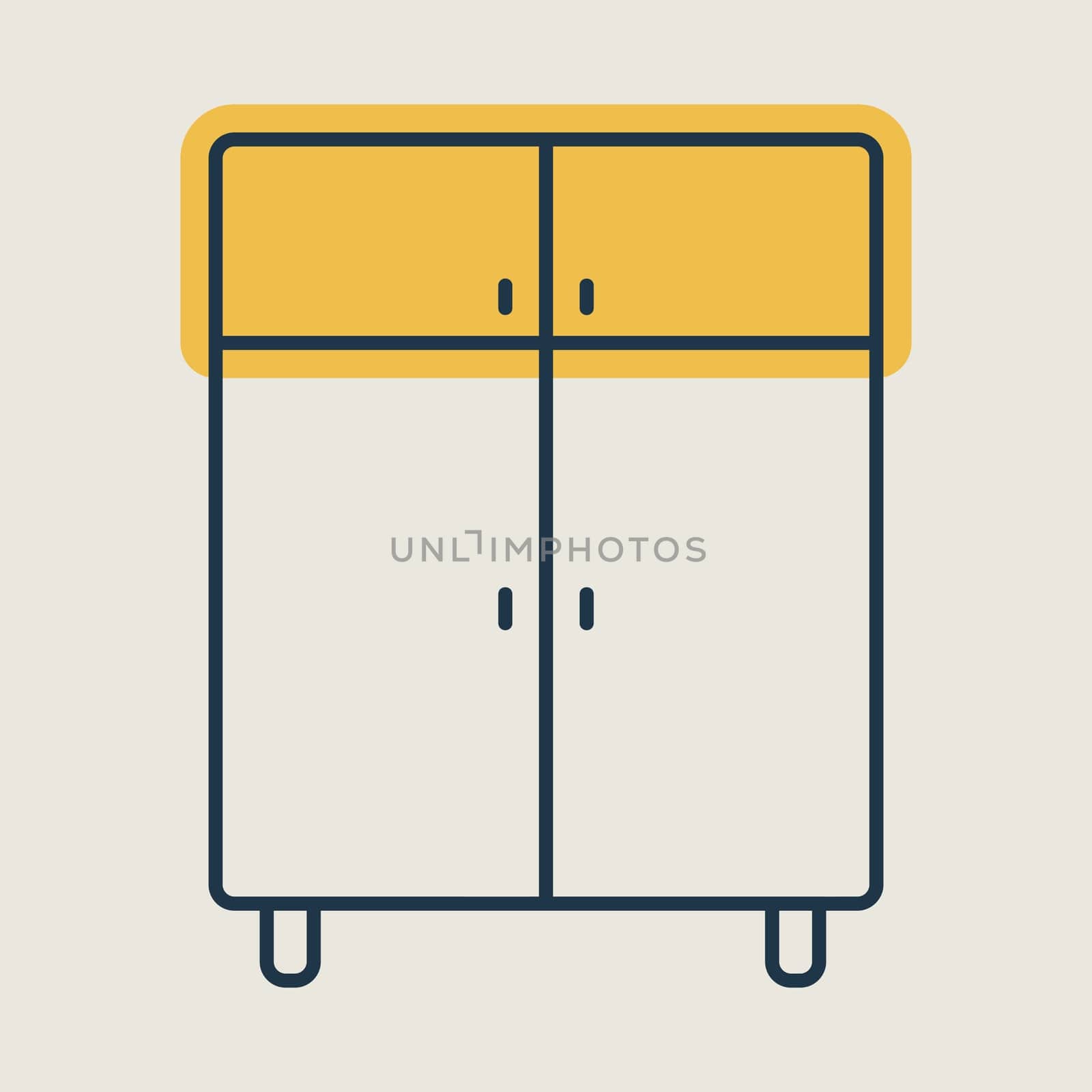 Cupboard vector icon. Graph symbol for furniture, web site and apps design, logo, app, UI