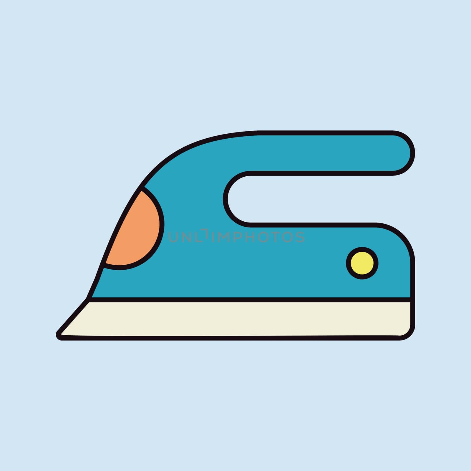 Steam iron flat vector isolated icon. Graph symbol for household electric web site and apps design, logo, app, UI
