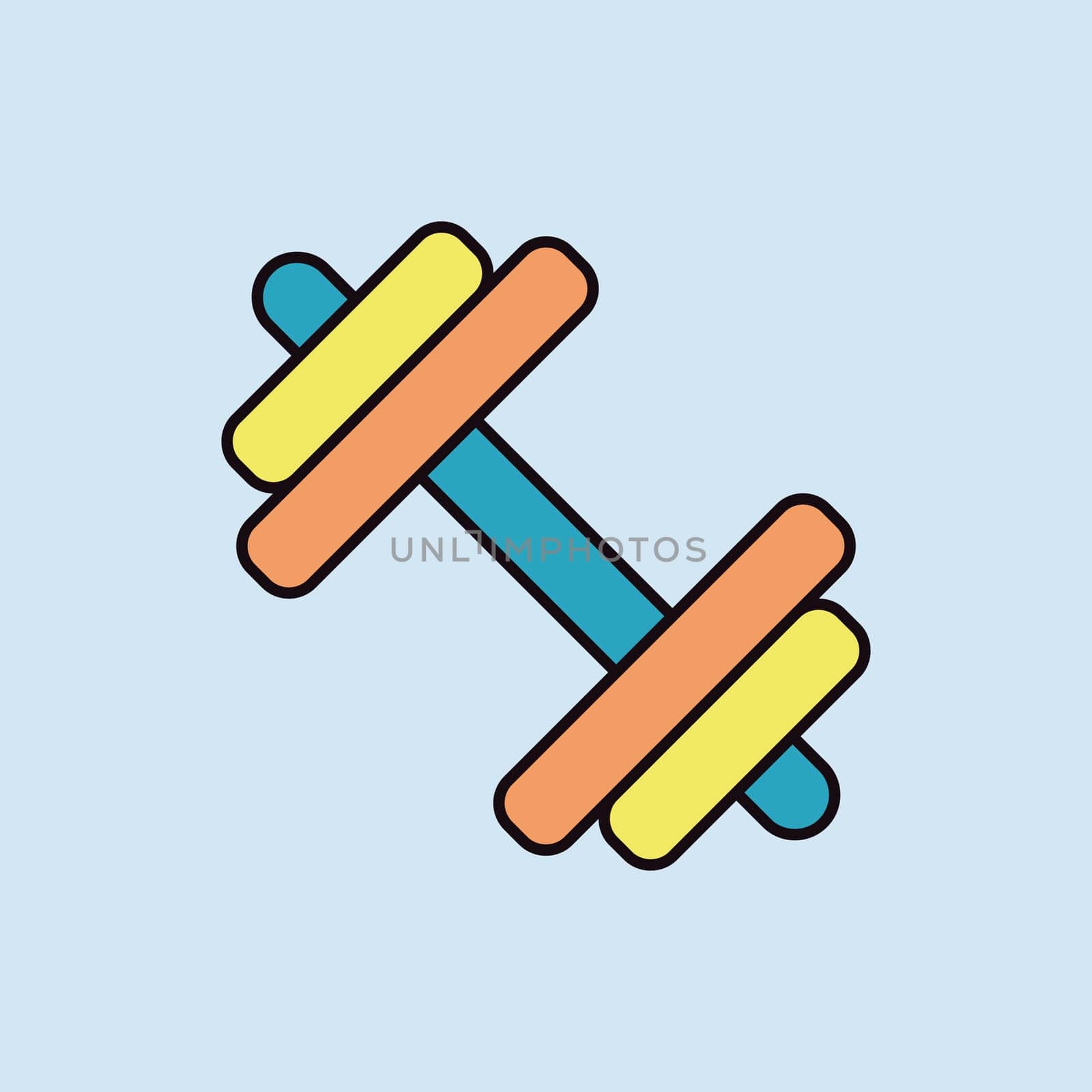 Dumbbell flat vector isolated icon. Graph symbol for sport web site and apps design, logo, app, UI