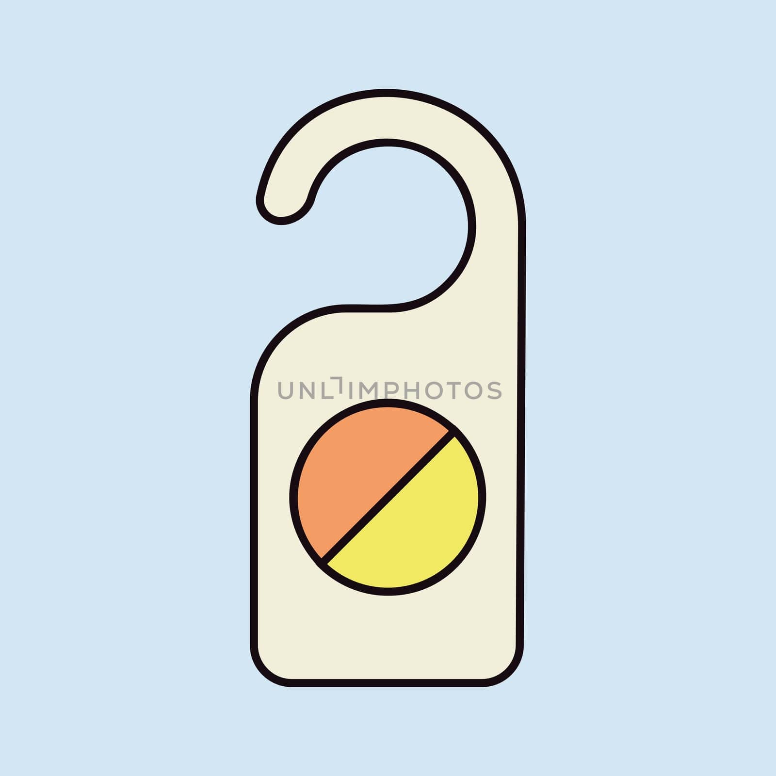 Do not disturb sign vector isolated icon. Red hotel door warning messages. Graph symbol for travel and tourism web site and apps design, logo, app, UI