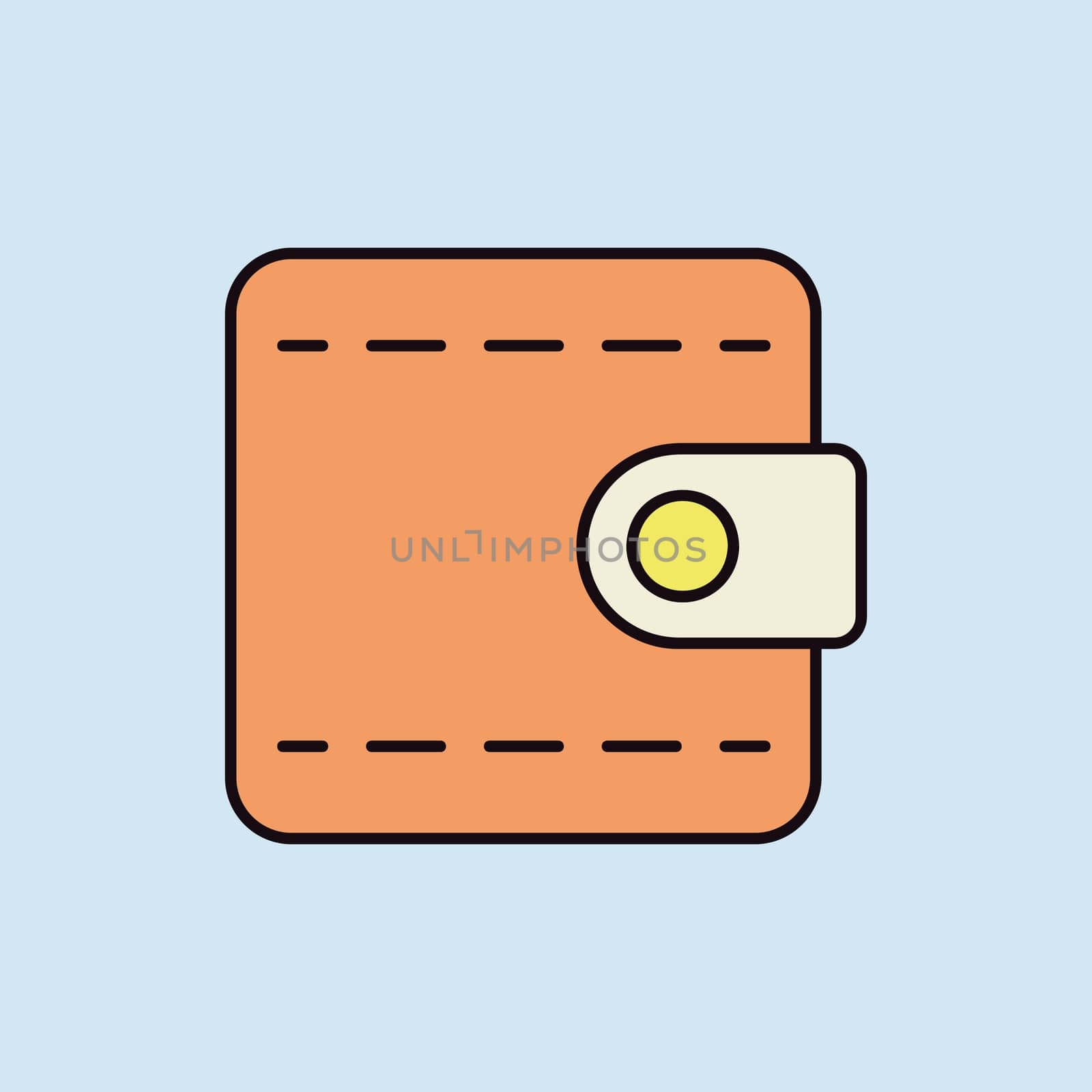 Billfold wallet vector icon. Graph symbol for web site and apps design, logo, app, UI