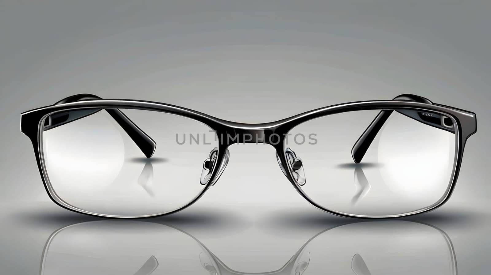These eyeglasses feature a sleek black frame designed for vision correction, highlighting clear lenses that emphasize their functionality. The minimalist presentation showcases their modern aesthetic, making them suitable for various occasions.