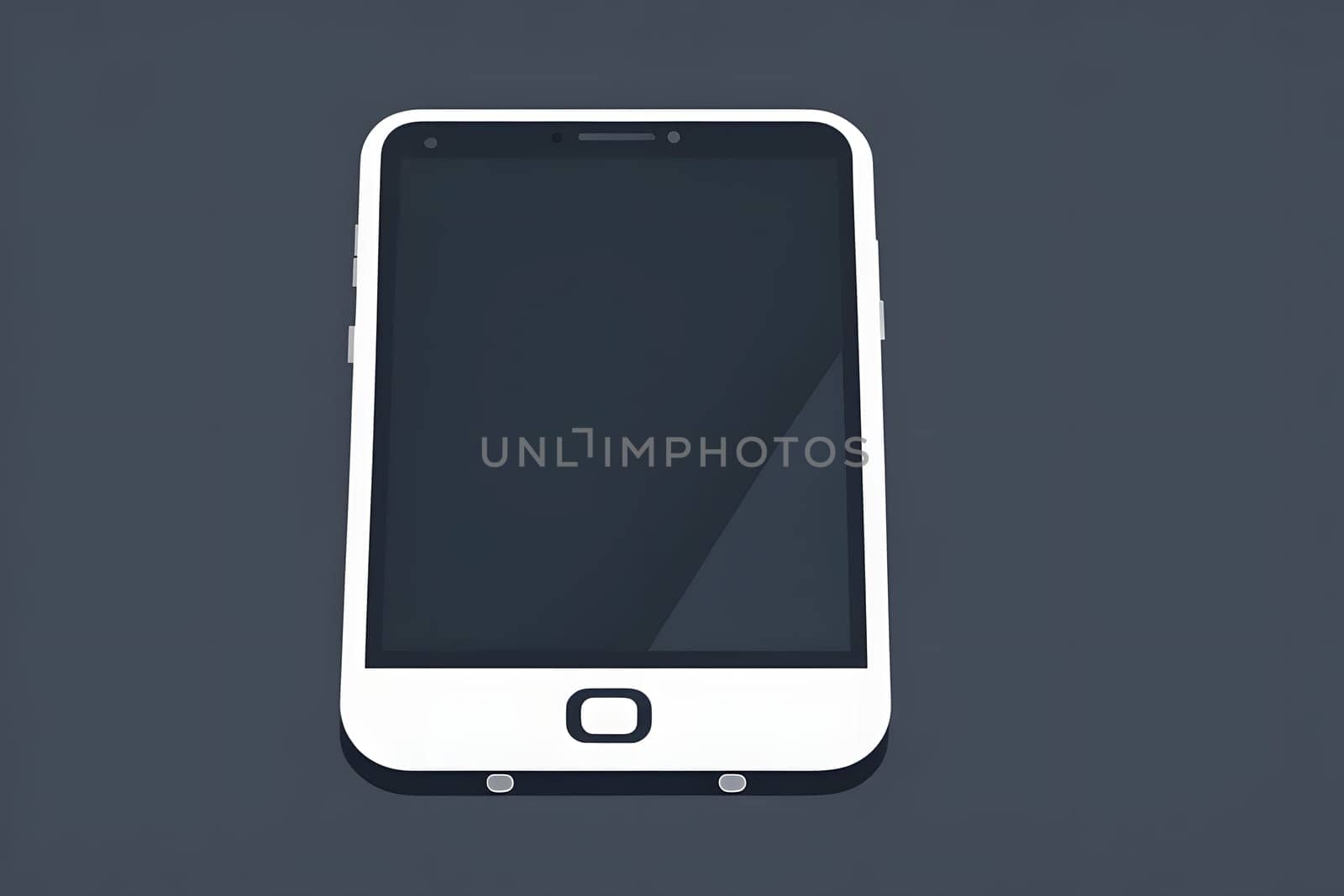 A sleek modern smartphone is displayed prominently against a dark background, emphasizing its minimalist design. The phone features a large black screen without any visible apps or icons, showcasing the clean and simple aesthetic of contemporary mobile technology.