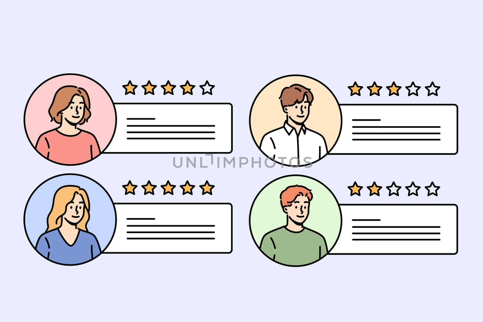 Rating and feedback on profiles of people with ratings from clients or service users who have contacted specialist previously. Rating of contractors to facilitate selection of candidate for position