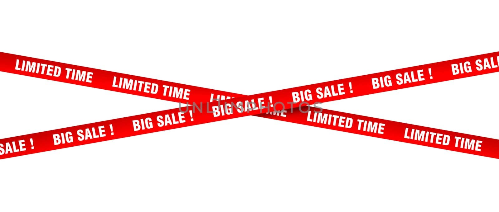 Red banner limited time  big sale text  transparent background.3d
