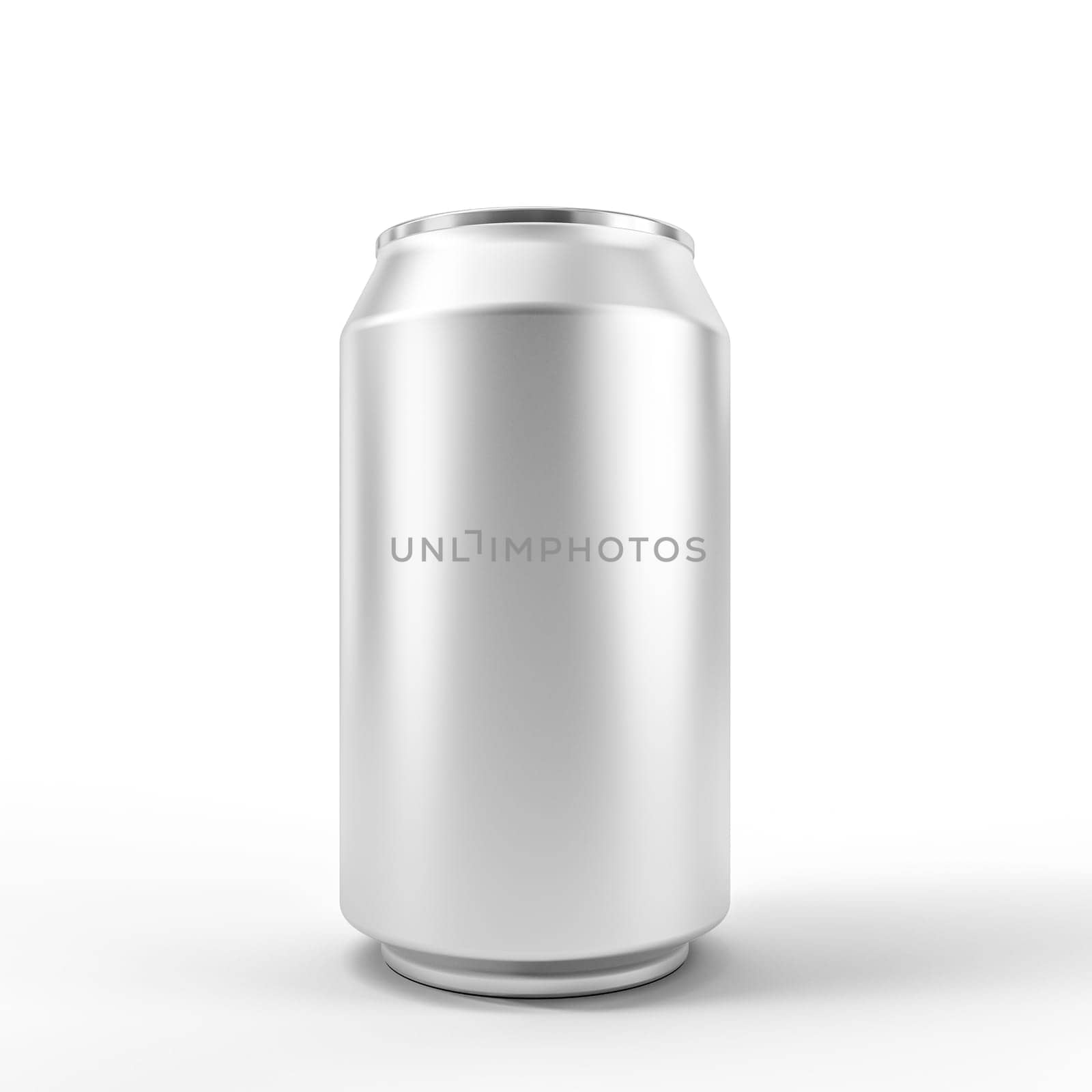 3d  aluminum soda can white background. mockup design