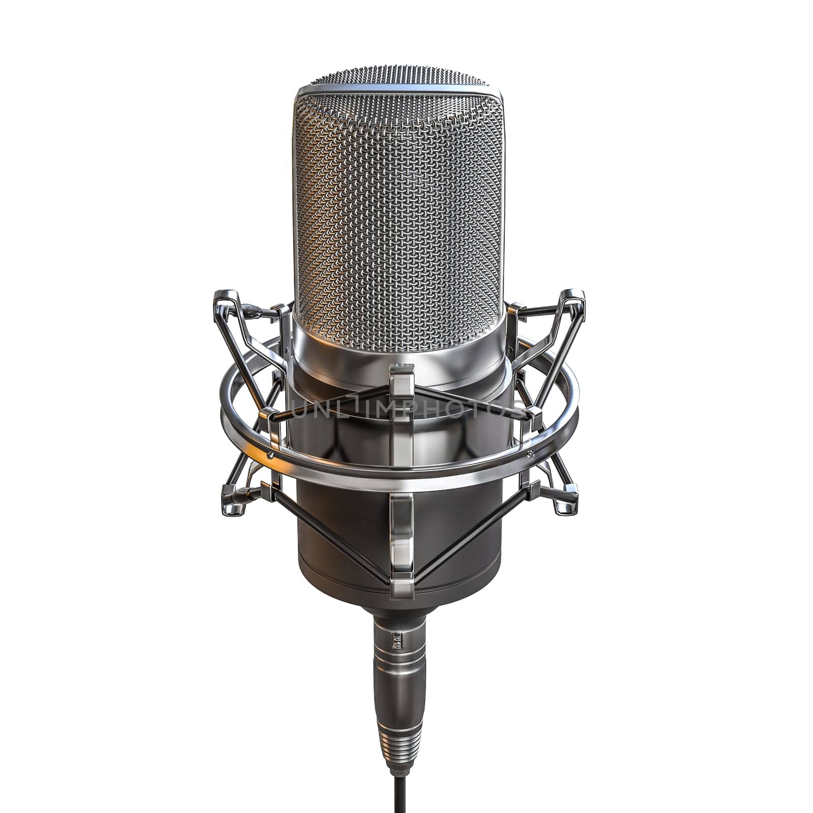 3d studio microphone shock mount, transparent background