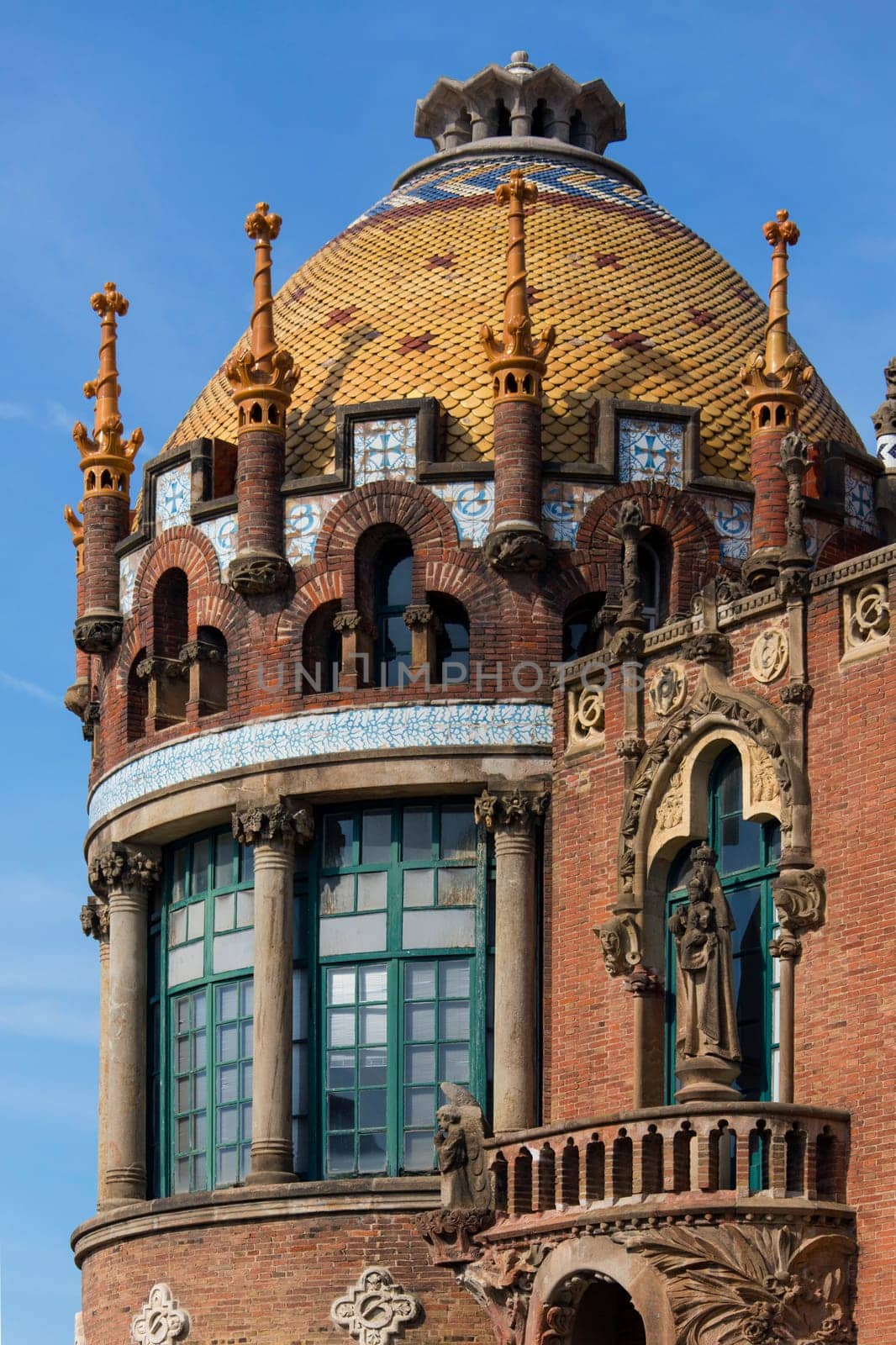 Hospital de Sant Pau in the Eixample district of Barcelona in the Catalonia region of Spain. Dates from 1902 and although no longer a working hospital, it is now one of the cities great landmarks.