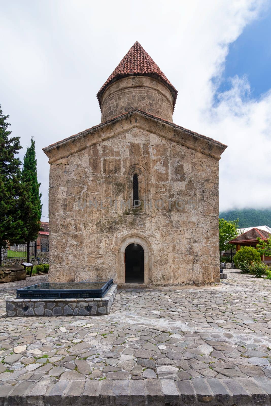 The Church of Kish, or the Church of Saint Elisha or Holy Mother of God Church, located in the village of Kish, Shaki, Azerbaijan. A prominent example of medieval architecture in the region