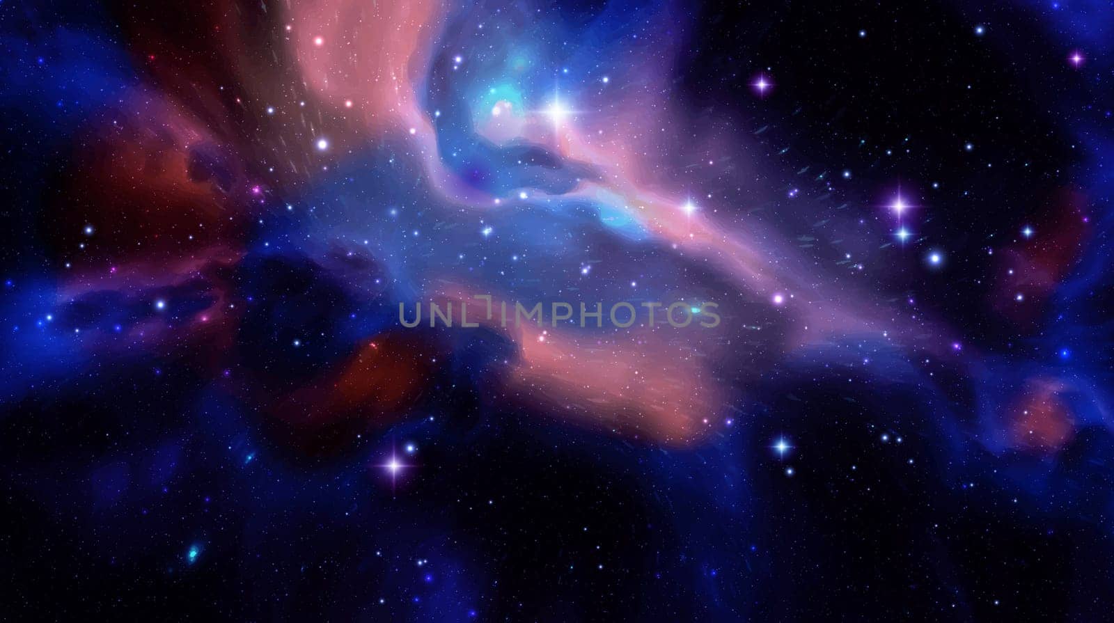 Space vector background with realistic nebula and shining stars. Magic colorful galaxy