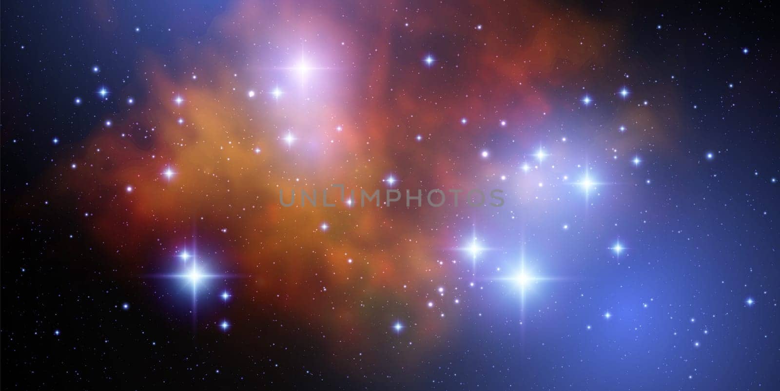 Space vector background with realistic nebula and shining stars. Magic colorful galaxy