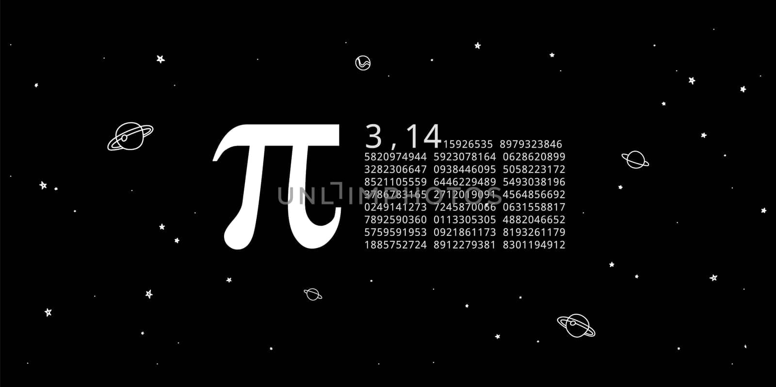 Pi day. Science Space Illustration