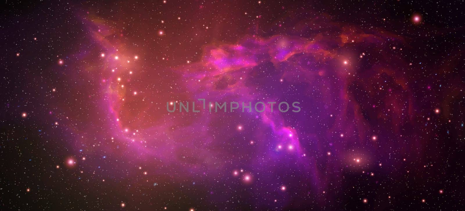 Space vector background with realistic nebula and shining stars. Magic colorful galaxy