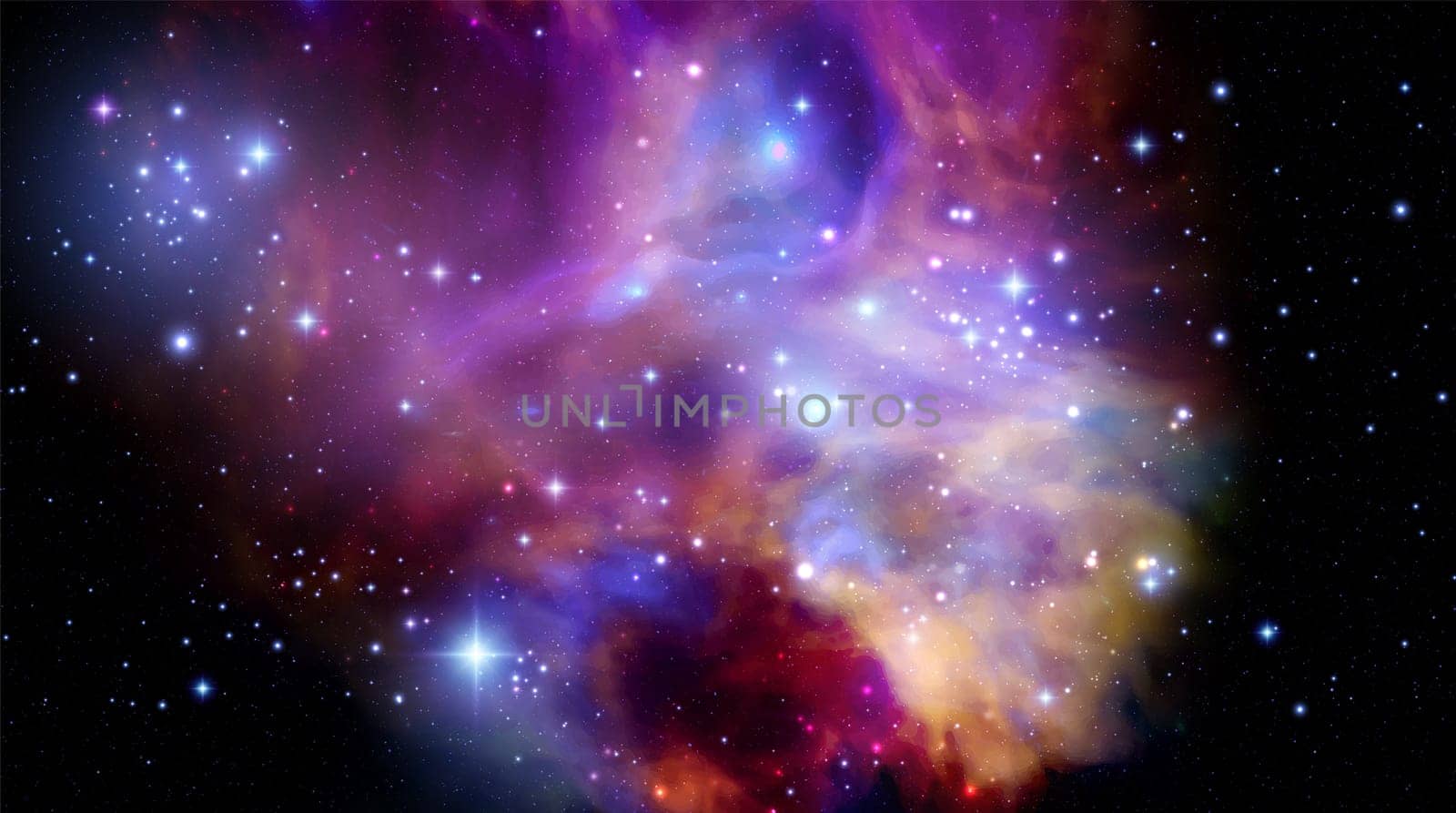 Space vector background with realistic nebula and shining stars. Magic colorful galaxy