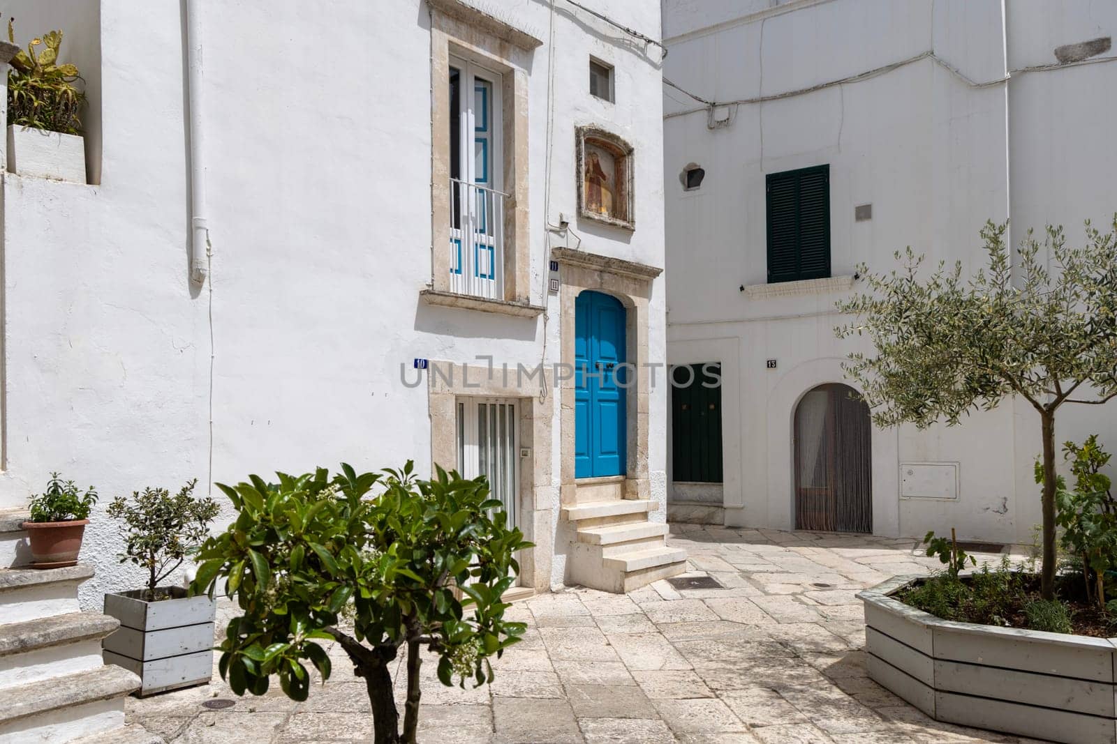 Narrow, stone street typical of Mediterranean countries, Martina Franca, Italy, Puglia
