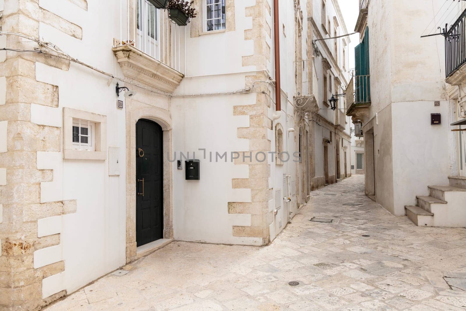 Narrow, stone street typical of Mediterranean countries, Martina Franca, Italy, Puglia
