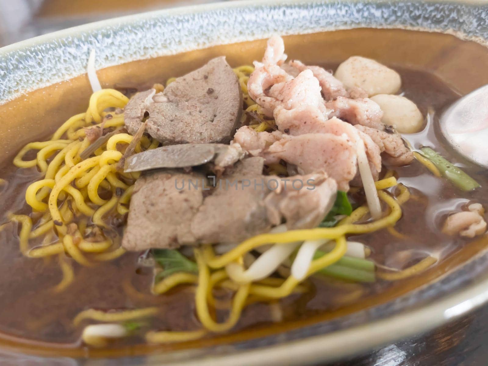 Thai street food noodles with soup, stock photo