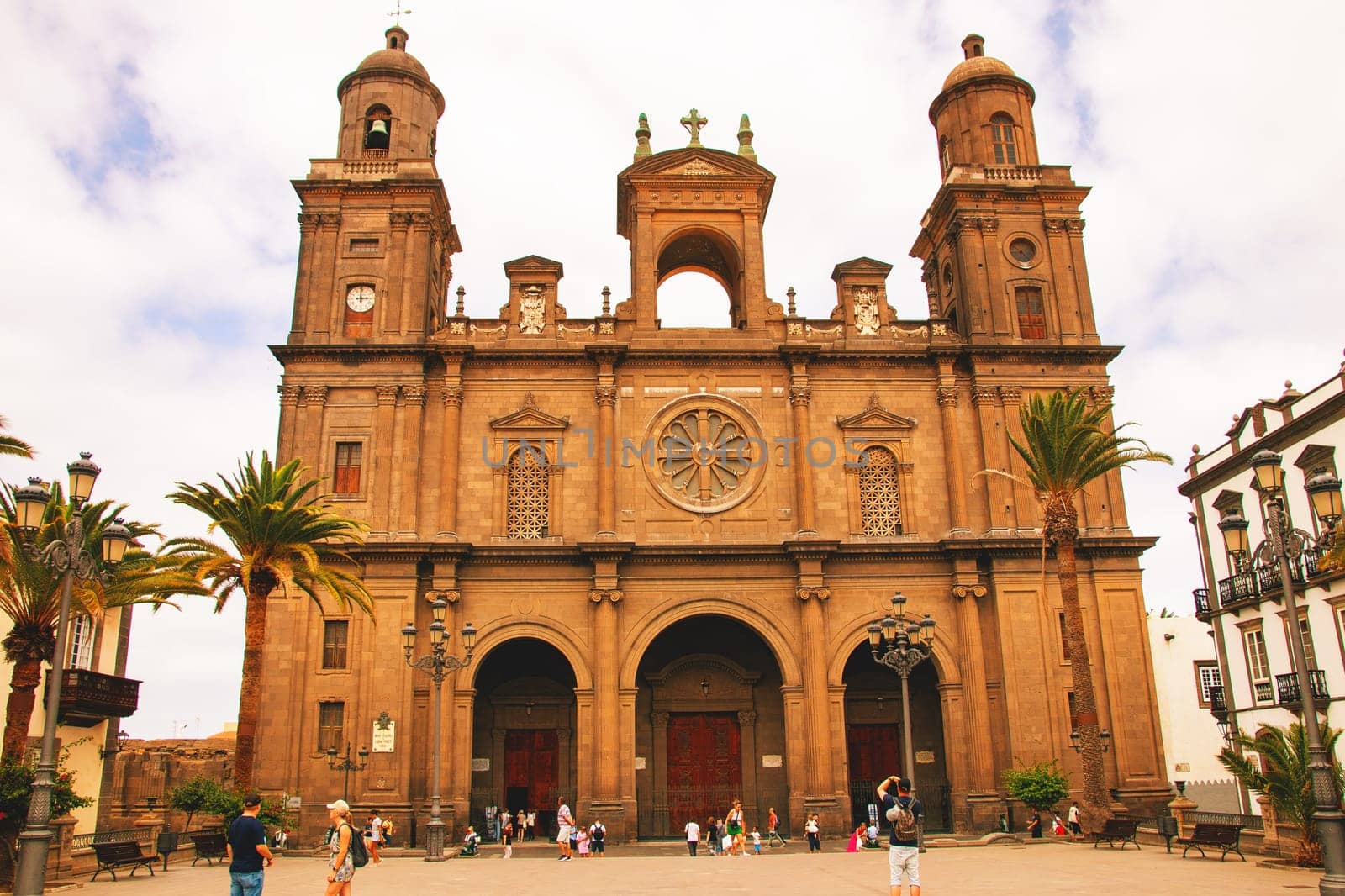 Gran Canaria, Spain, Canary Islands, Las Palmas - Jul 22, 2024. The Cathedral of Santa Ana is located in the middle of Vegueta, the oldest historic district of Las Palmas.