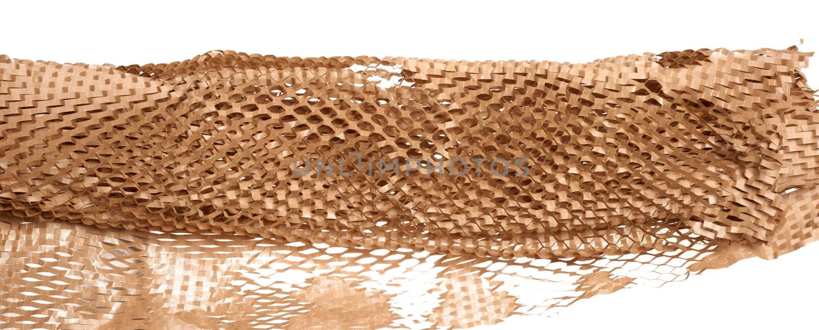 Packaging cut brown paper for transporting products and goods