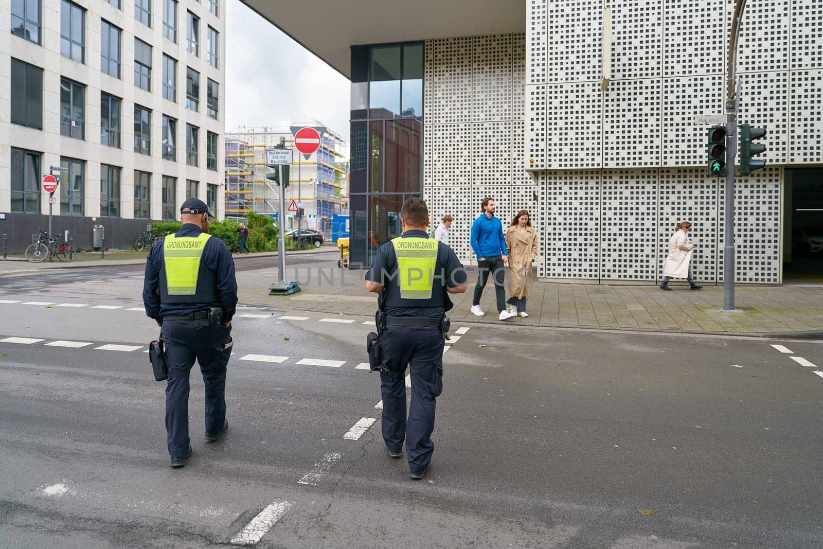 Employees of the Public Order Office, Ordnungsamt of the City of Cologne in Germany in their daily work for order and safety