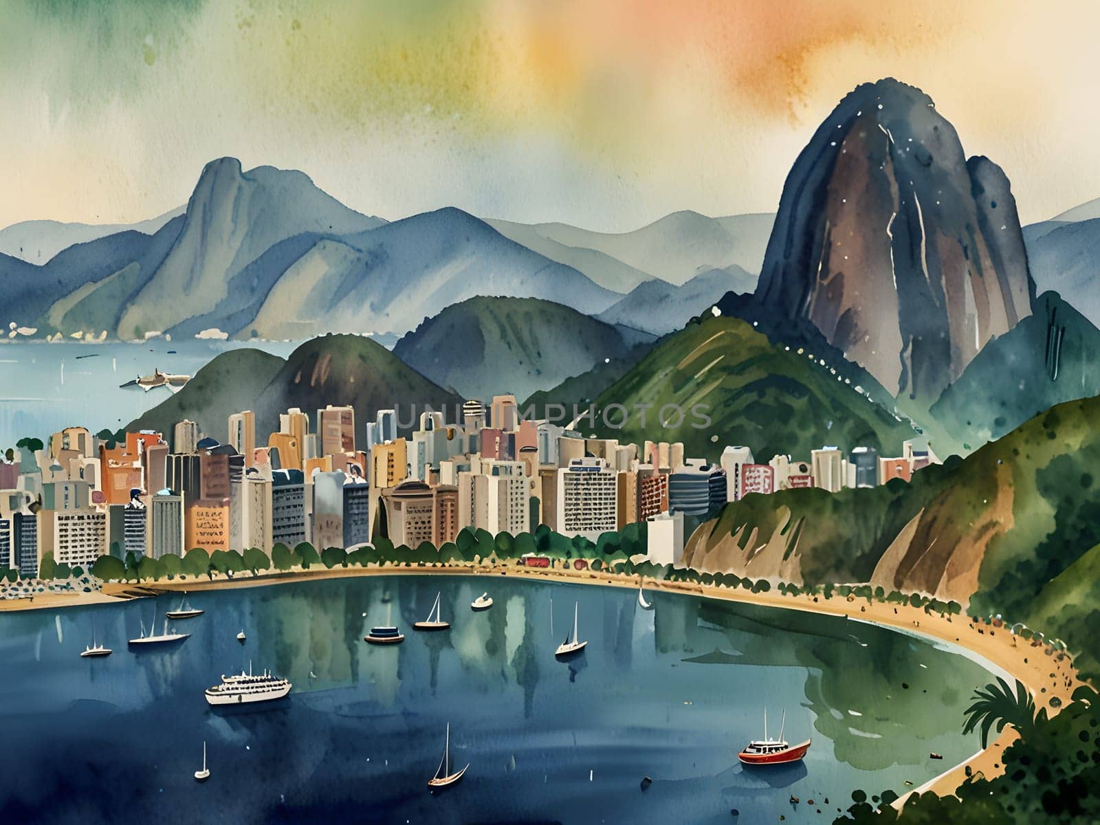 Rio De Janeiro watercolor art