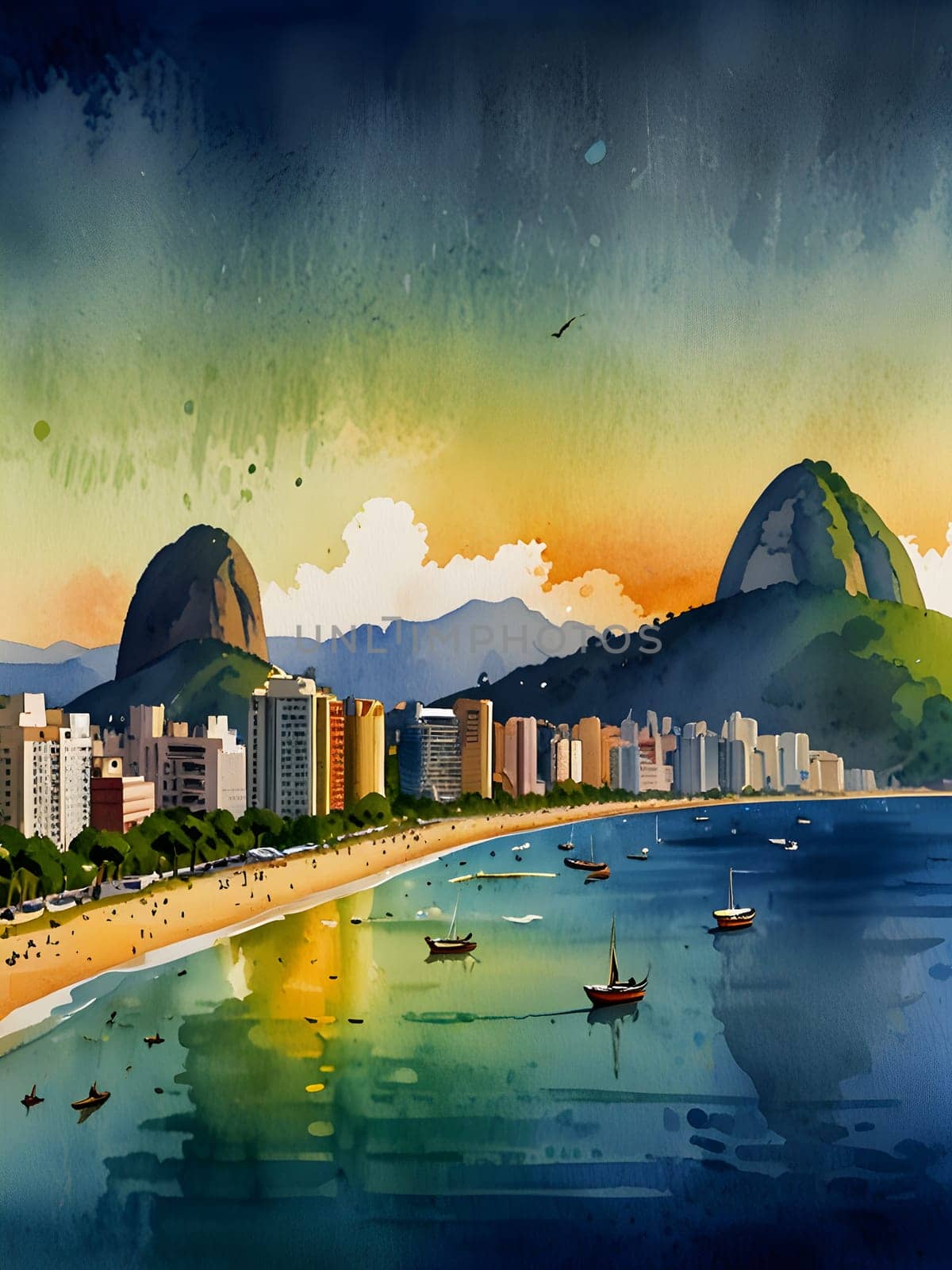 Rio De Janeiro watercolor art