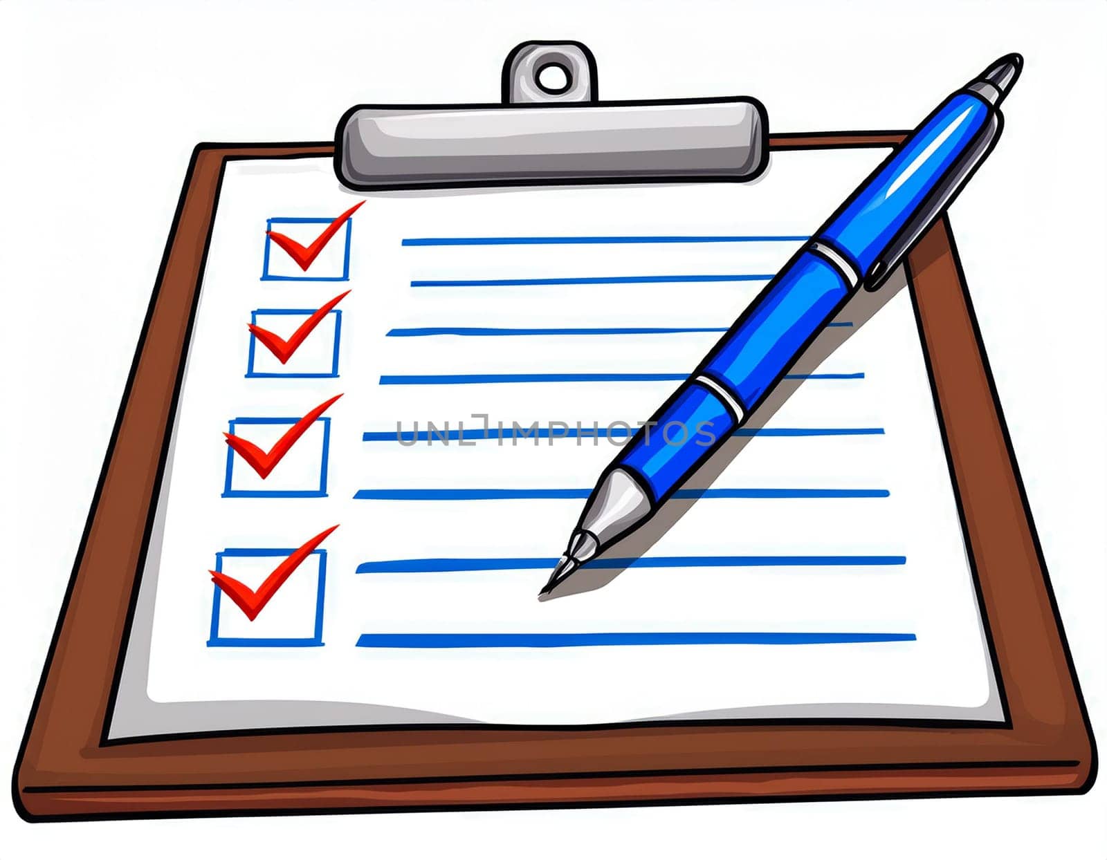 White paper on a classic clipboard. Concept of creativity, organization and productivity.