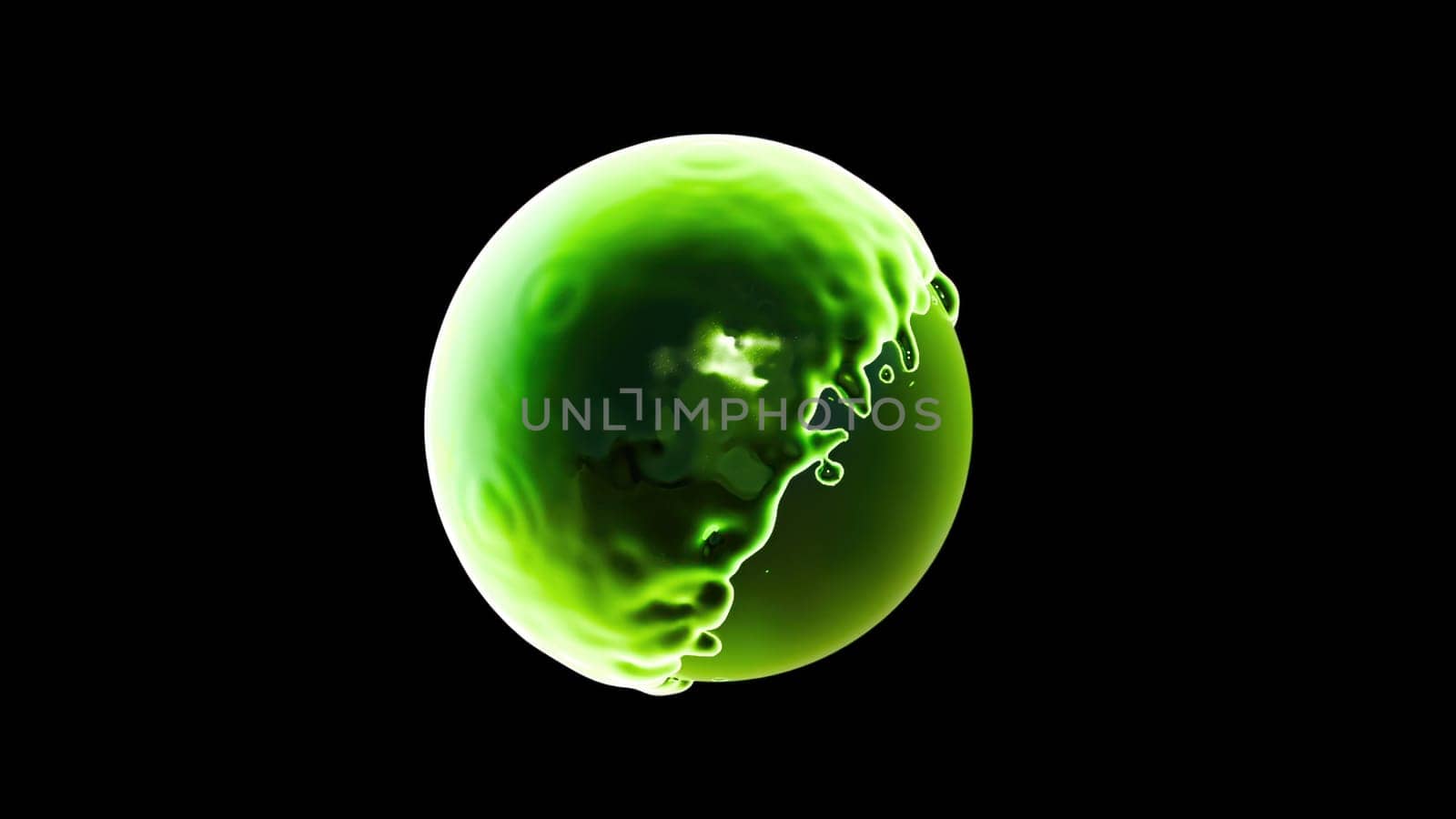Sphere with coating effect. Computer generated 3d render