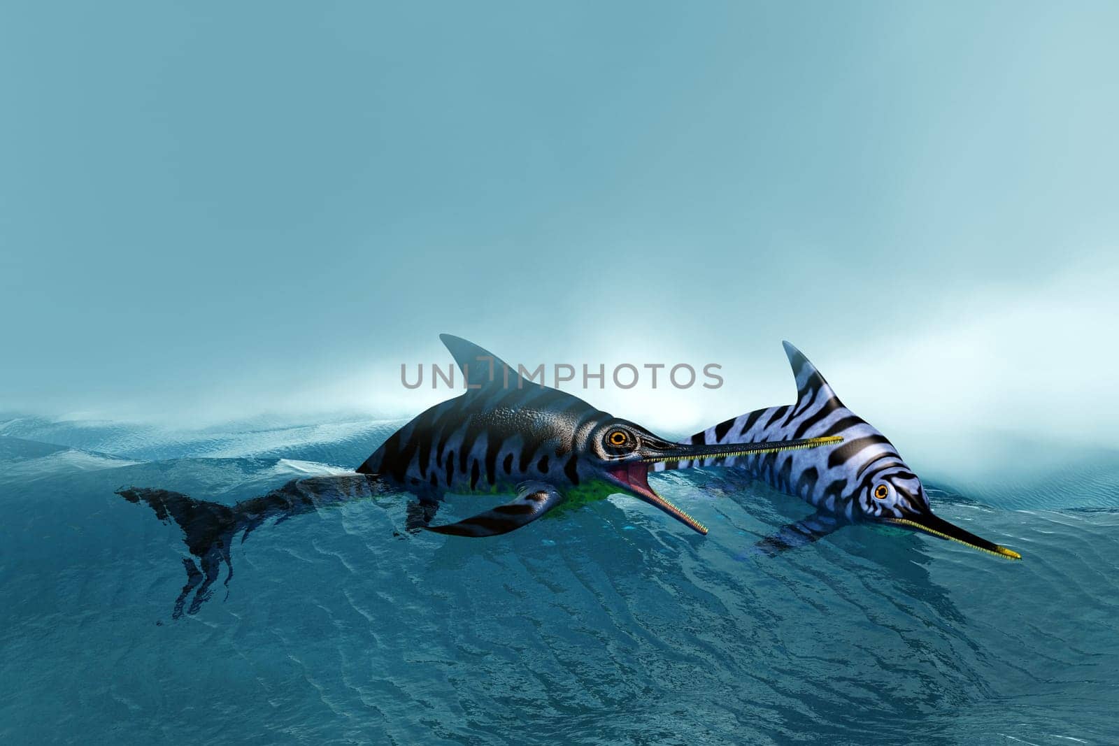 Eurhinosaurus was a carnivorous Ichthyosaur reptile that lived in Europe during the Jurassic Period.
