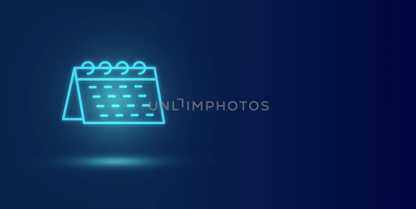 Calendar plan management shows a timeline in blue technology background, Concept manage milestones, Project planner in software, Work update and workflow, Appointment staff of business.