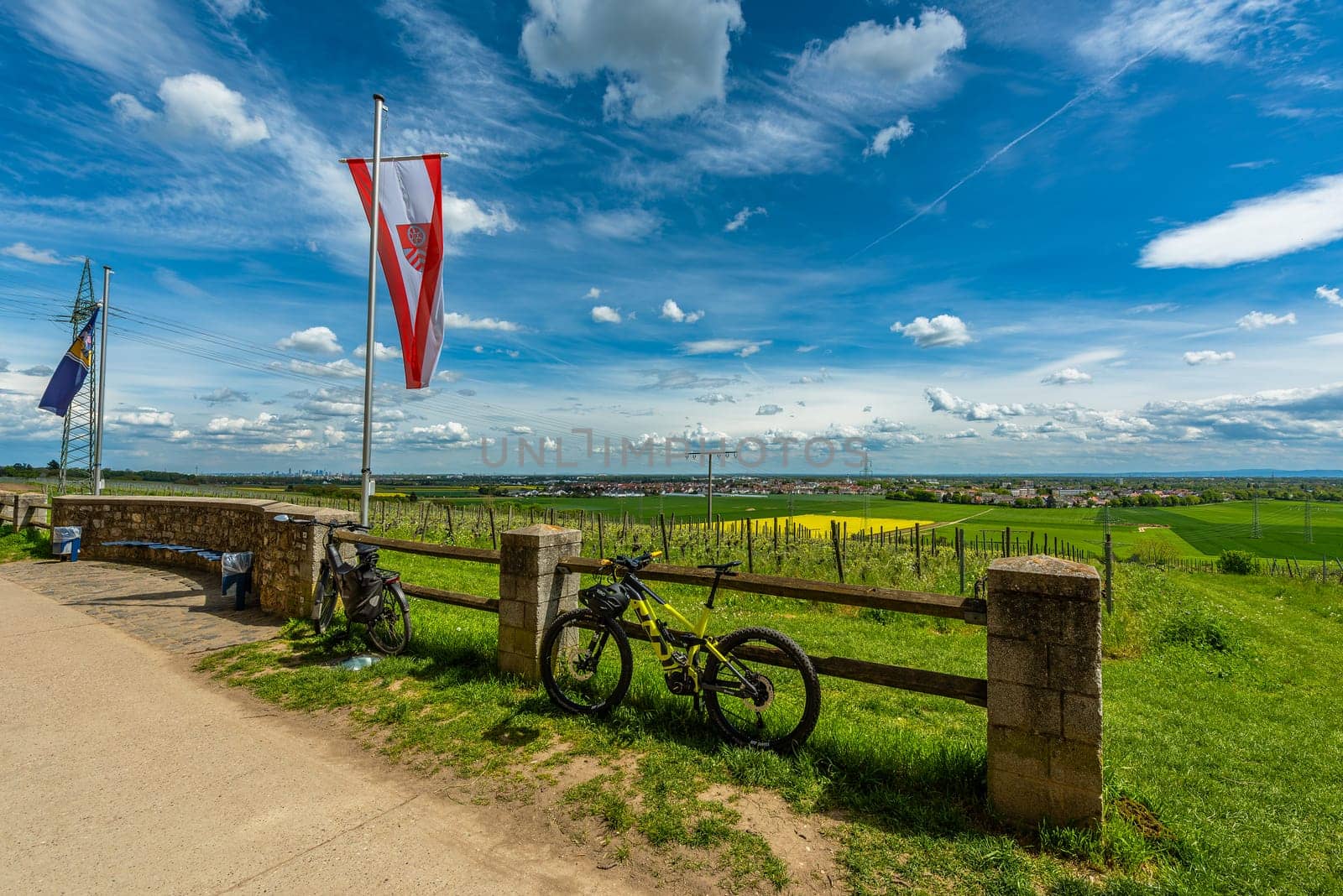 View from the Florsheimer Warte to the Rhine-Main plain, Hesse, Germany