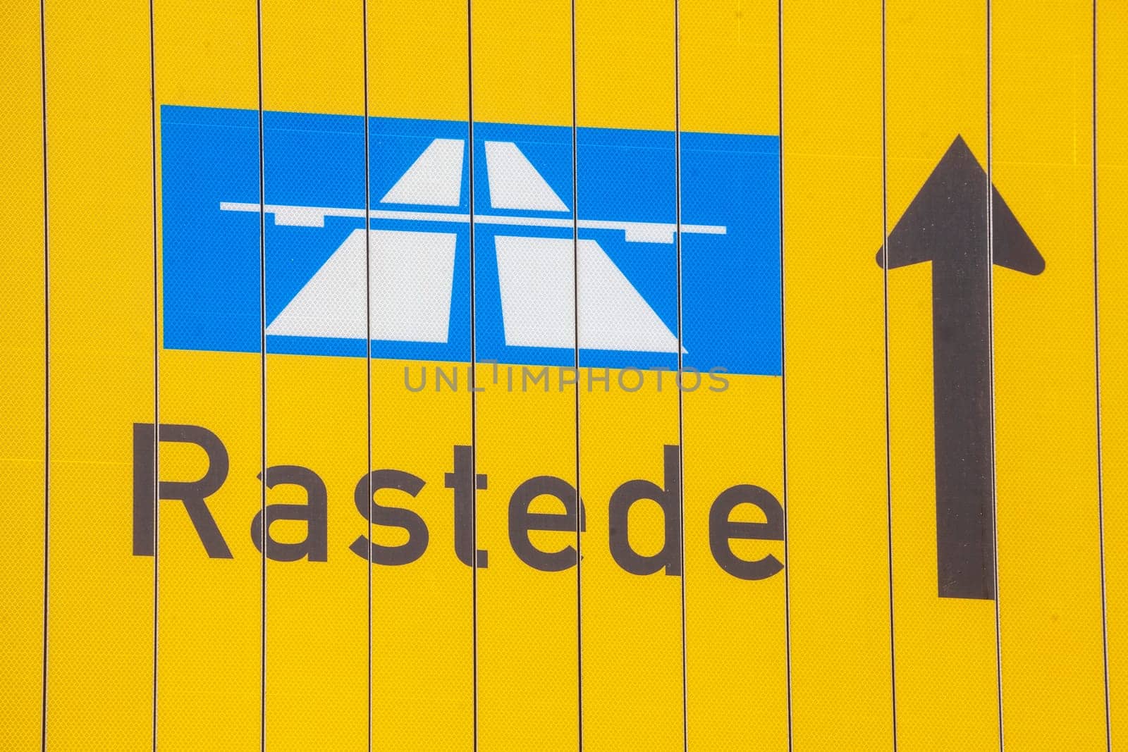 Traffic sign Signpost to the highway, Germany