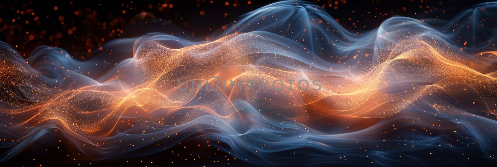 Multi-colored oscillations. Composition of colored lines and light isolated on black background, concept of technology, design