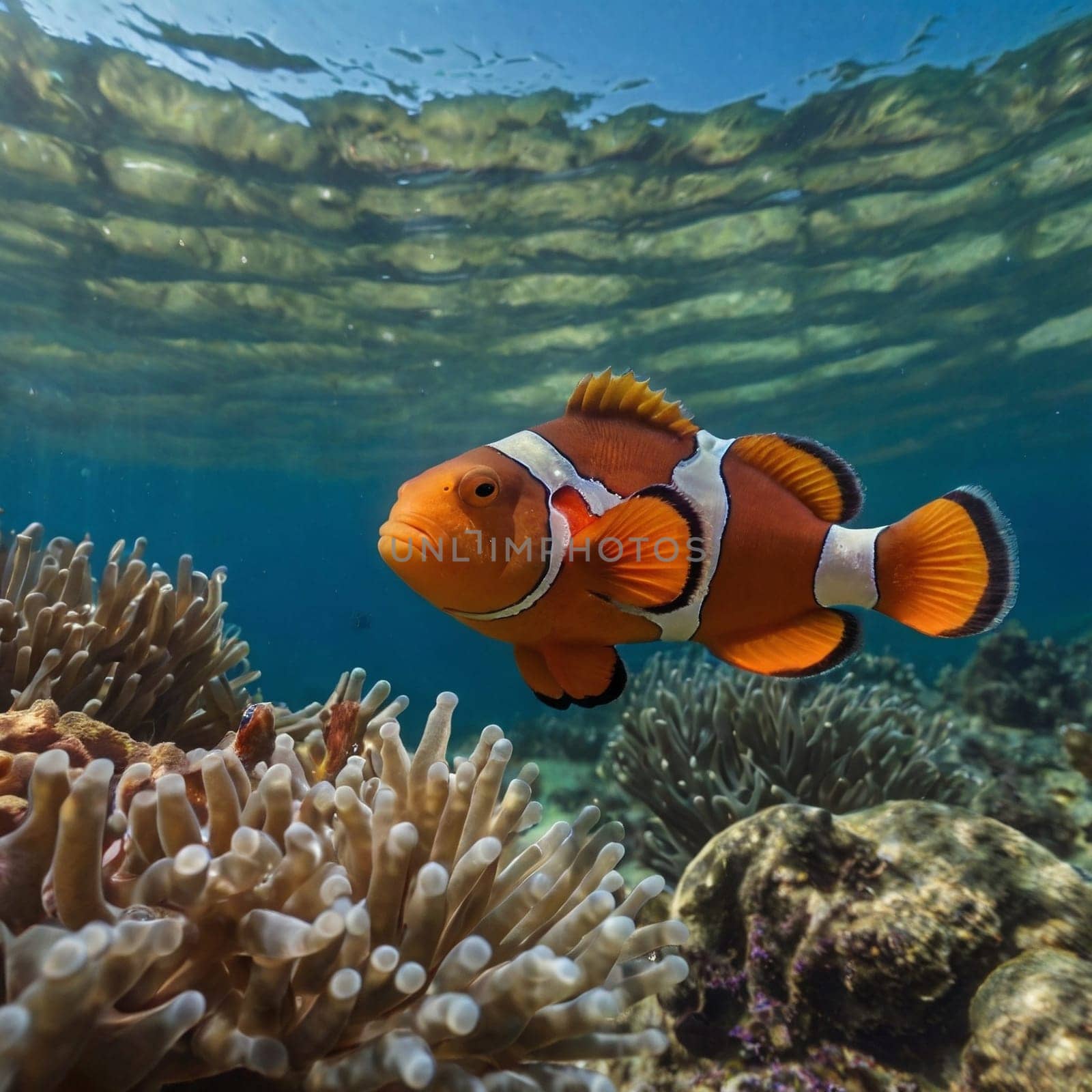 A cool Clownfish in the Ocean
