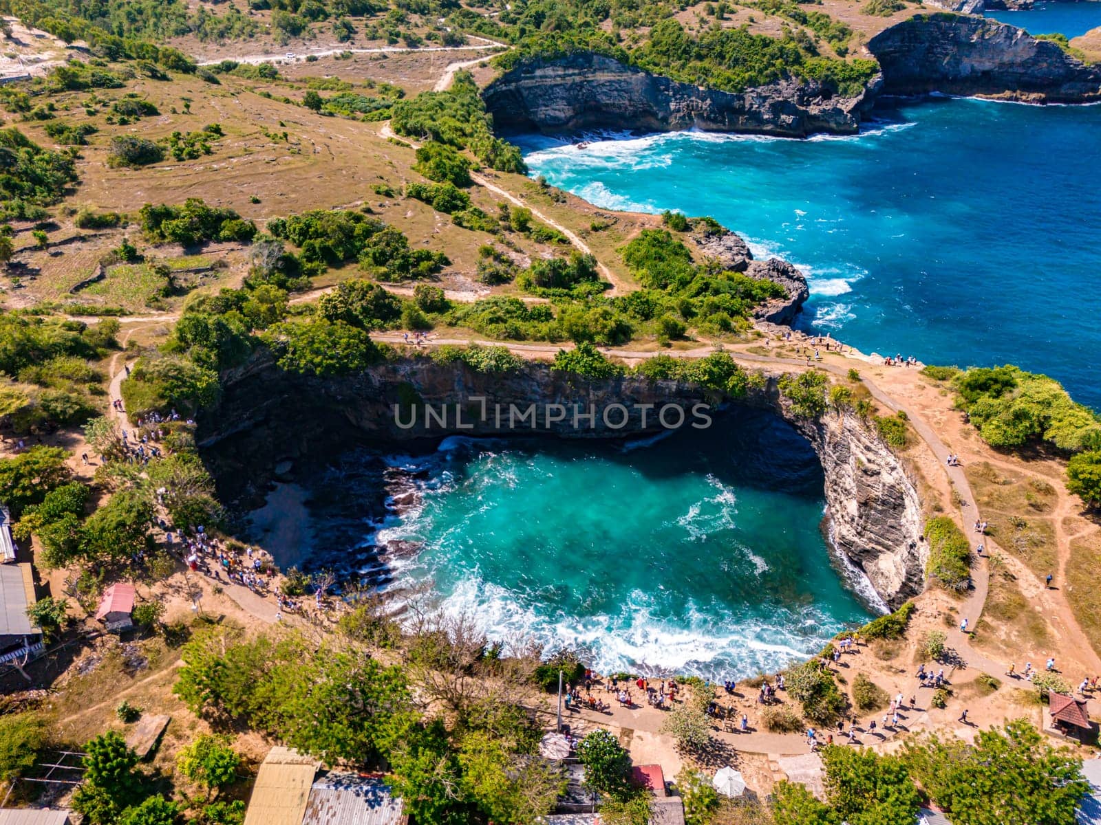 Airview of Broken Beach on Nusa Penida Island, Indonesia