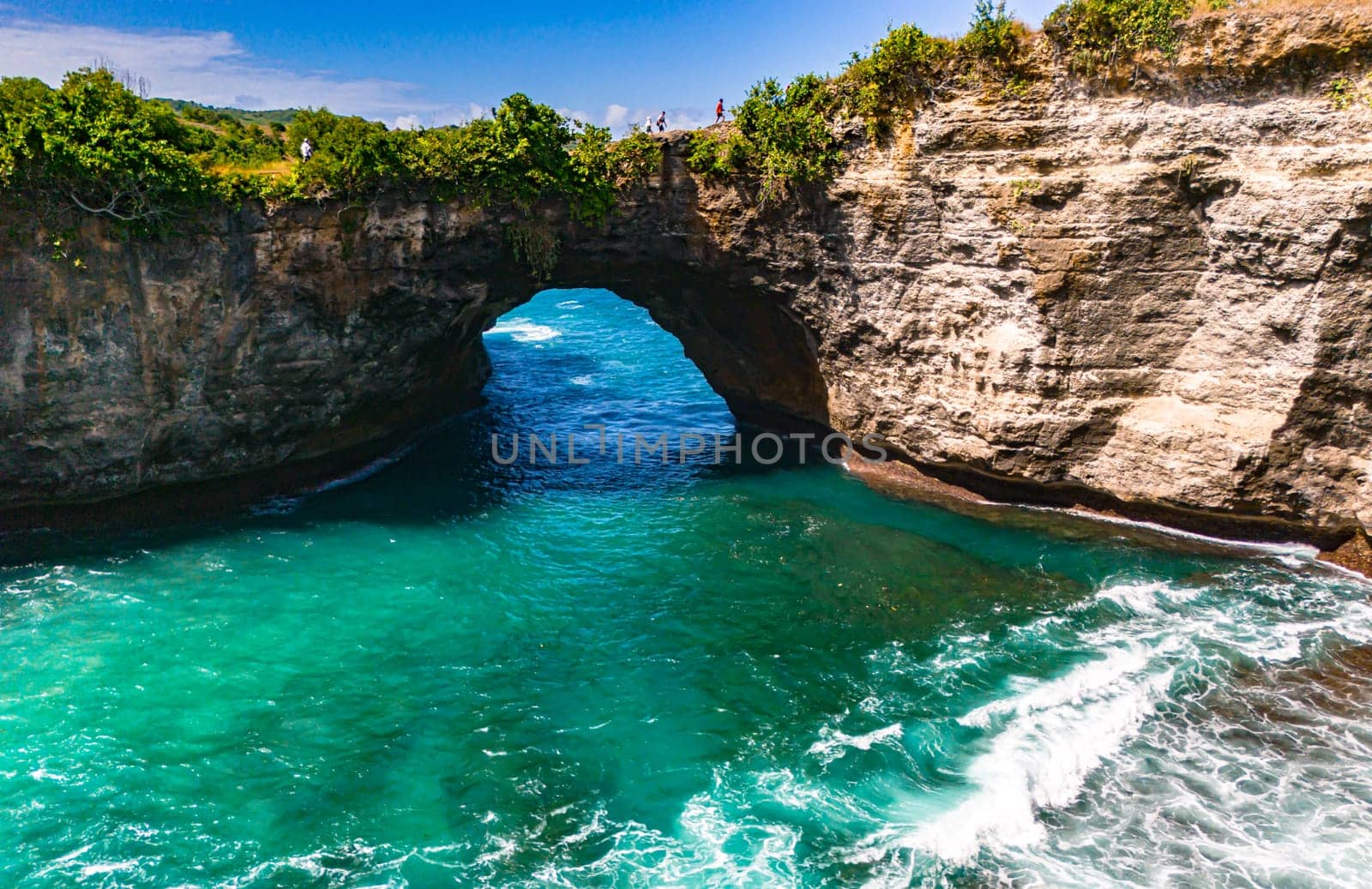 Airview of Broken Beach on Nusa Penida Island, Indonesia