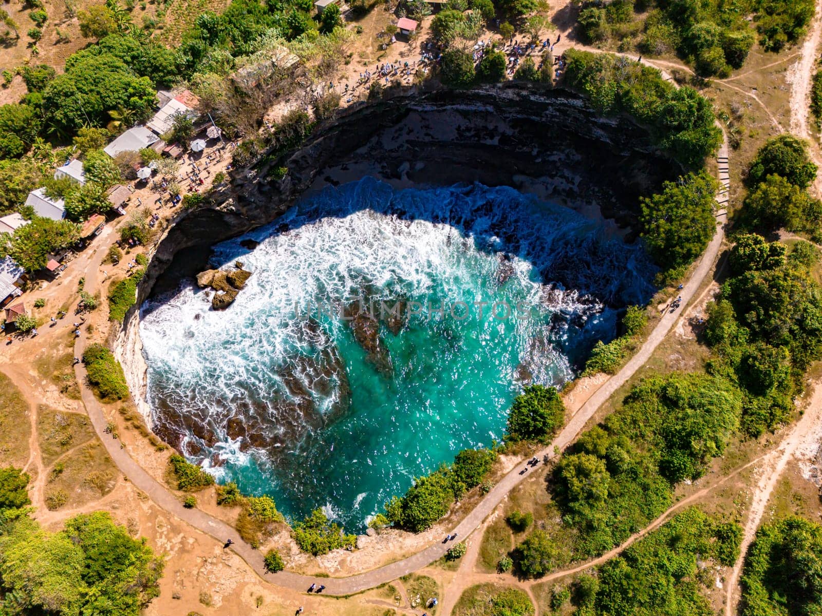 Airview of Broken Beach on Nusa Penida Island, Indonesia
