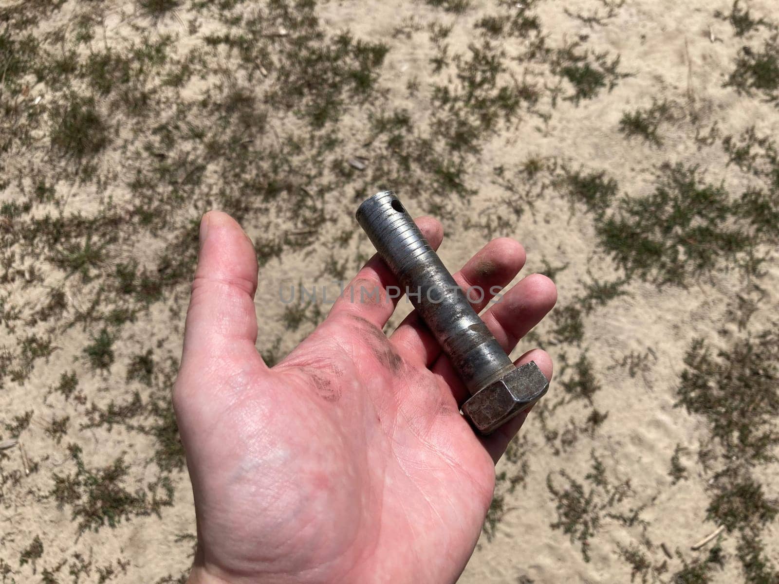 Suspension bolt in the field after the harvest