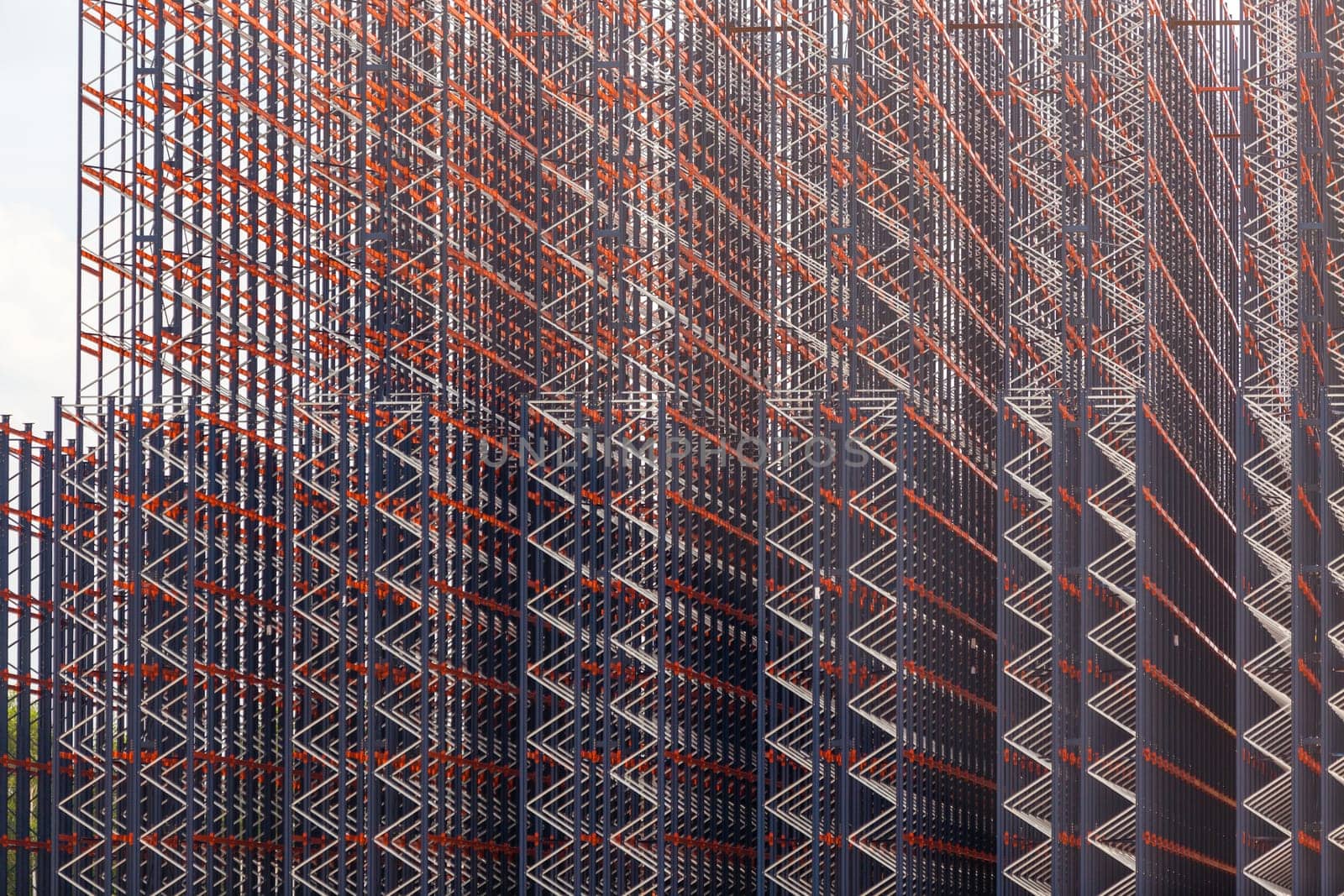 Metal industrial construction on the sky background
