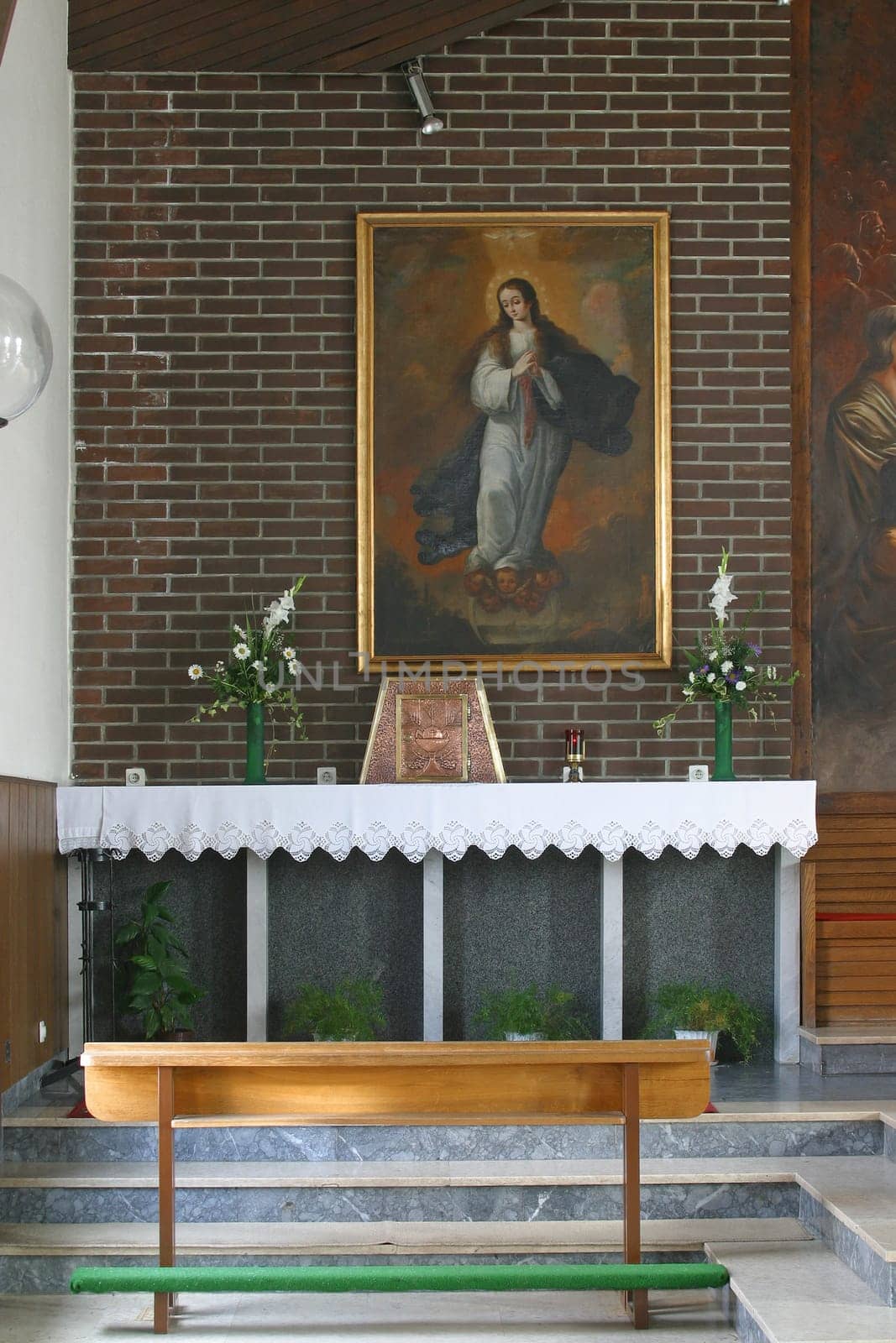 Altar in the parish church of the Holy Spirit in Staglisce, Zagreb, Croatia