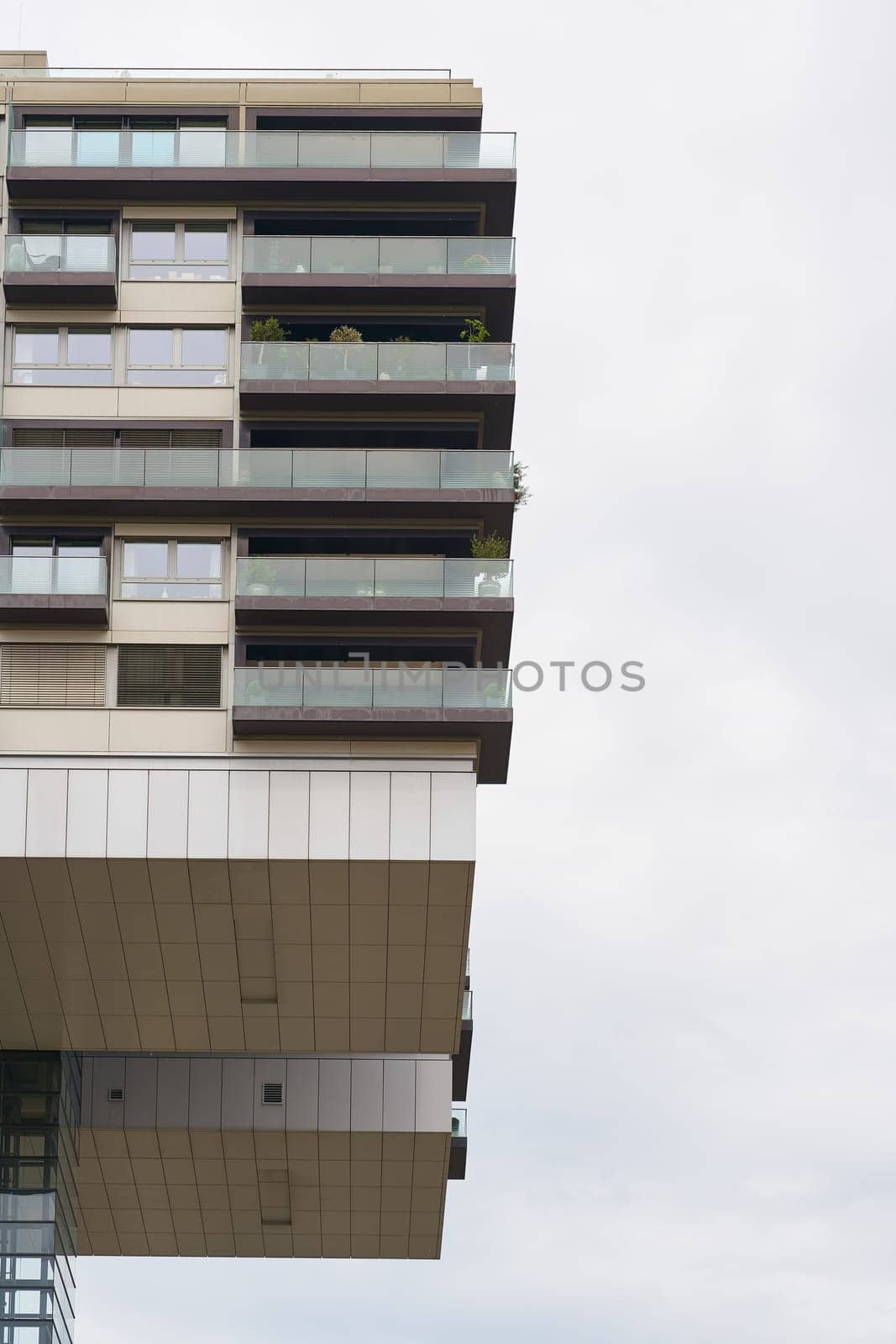 Detail of a residential building at the Rheinauhafen in Cologne in Germany