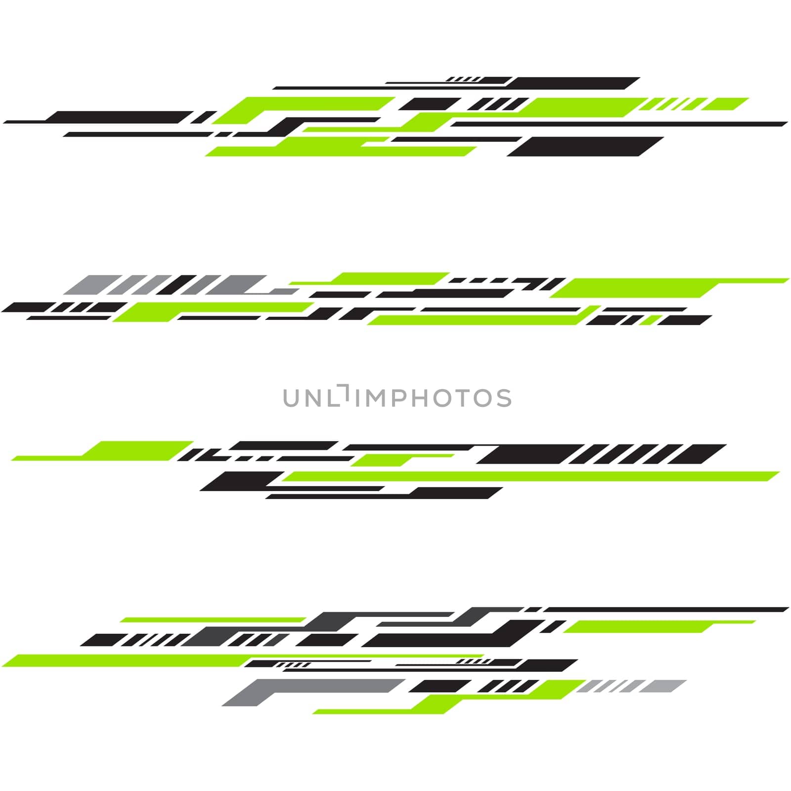 Sports stripes, car stickers black color. Racing decals