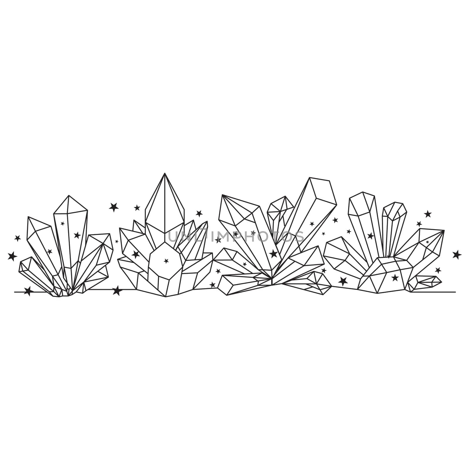 Crystal silhouette icons Sign kit of gemstone. Mineral pictogram collection includes emerald