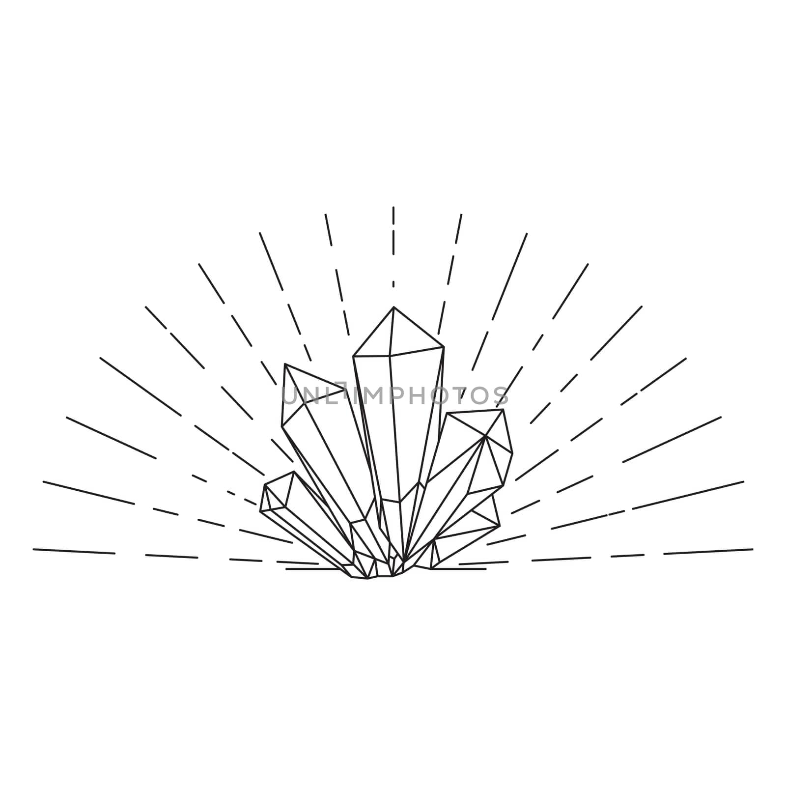 Crystal silhouette icons Sign kit of gemstone. Mineral pictogram collection includes emerald