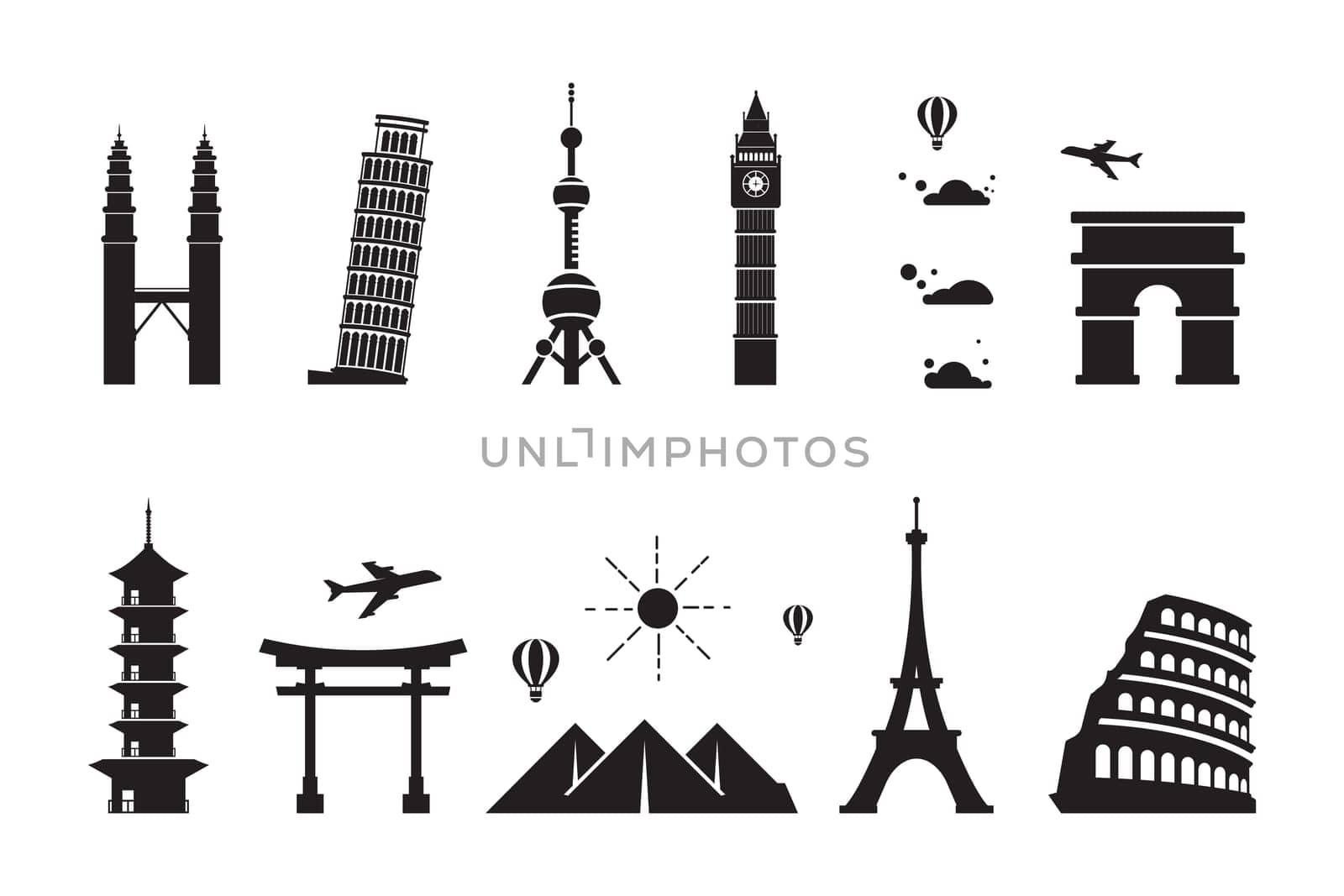 Tour travel around the world illustration design template